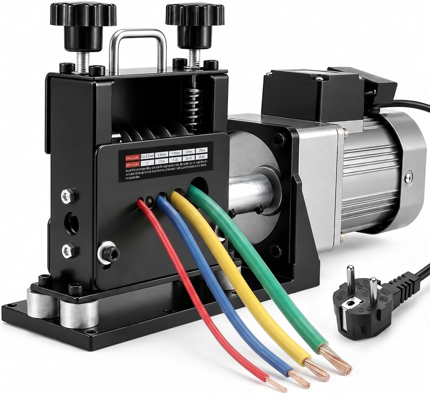 60W Automatisch Abisolierwerkzeug - 6 Löcher kabelschälmaschine, Elektrische Abisoliermaschine für Kabel von 3-17 mm, for Copper Wires, Aluminum Wires, 5 Drähte Gleichzeitig Abisolieren