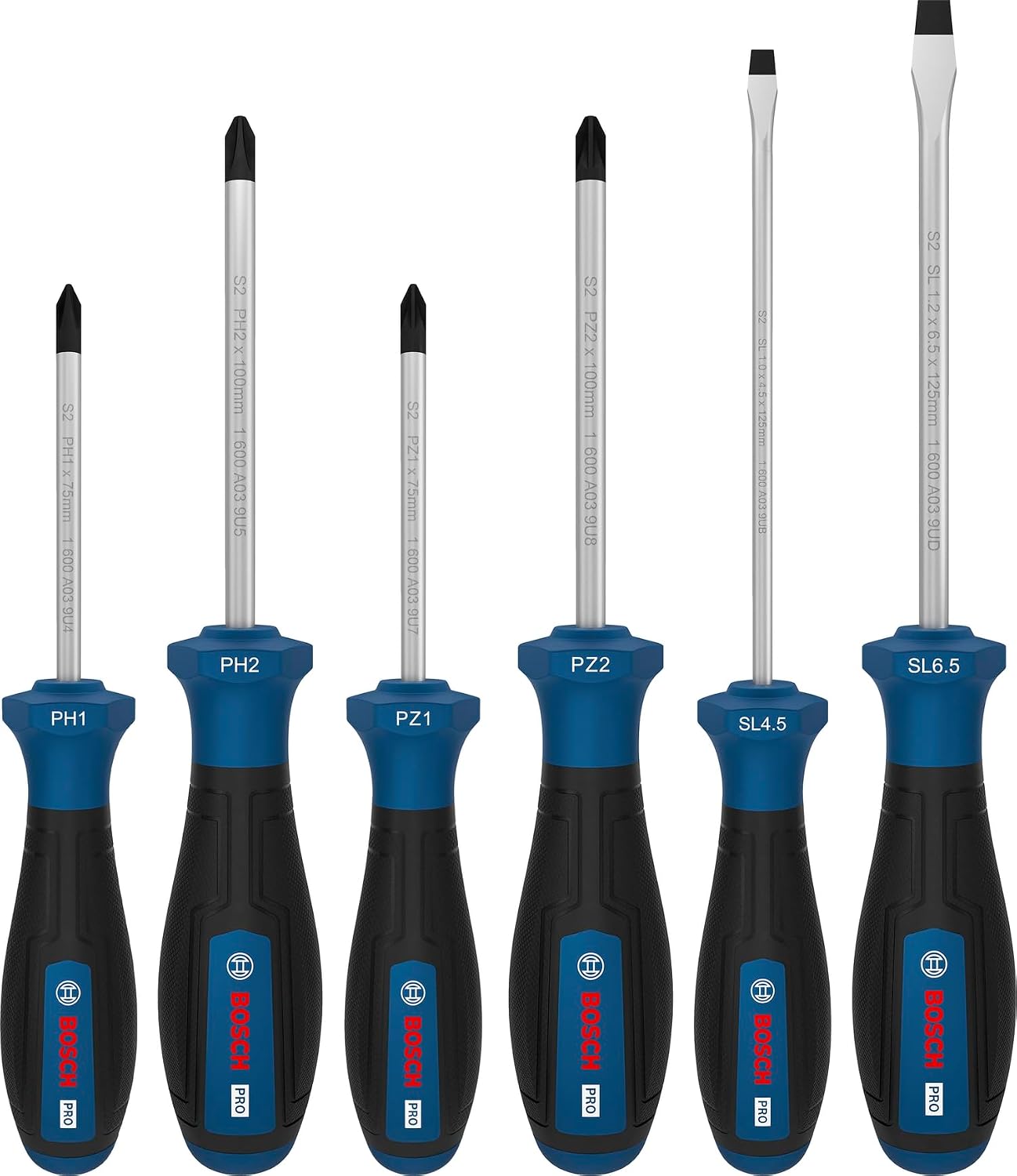 Bosch 6x PRO Schraubendreher-Set PH/PZ/SL, 6-tlg. (Zubehör Handwerkzeug)