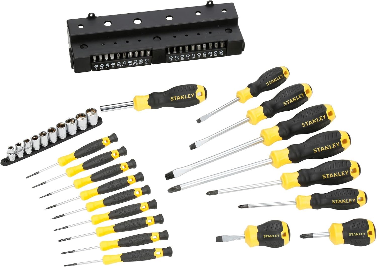 Stanley Tools ZSTA-0-62-146 Schraubendreher- und Steckschlüssel-Set, 47 Stück im Rack