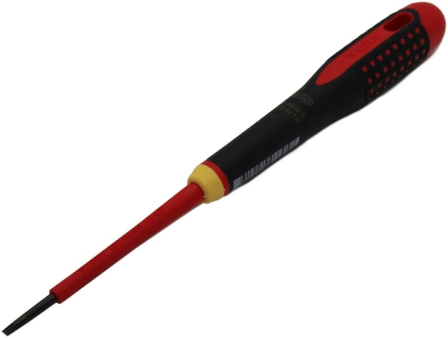 BE-8010S Schraubendreher isoliert flach 2,5x0,4mm L.KLIn: 75mm BAHCO