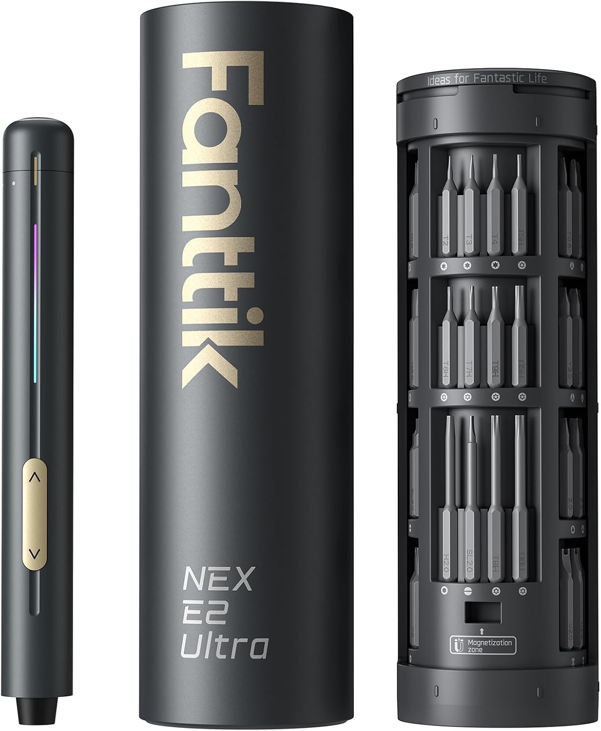 Fanttik E2 Ultra Präzision-Schraubendreher,Elektro Schraubendreher set Grau