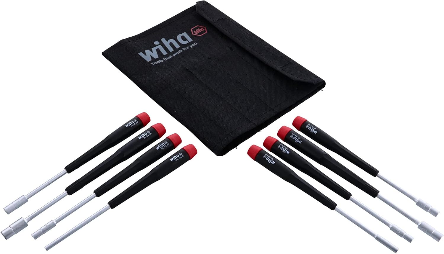 Wiha 26598 Nut Driver Set, Metric In Canvas Pouch, 8 Piece by
