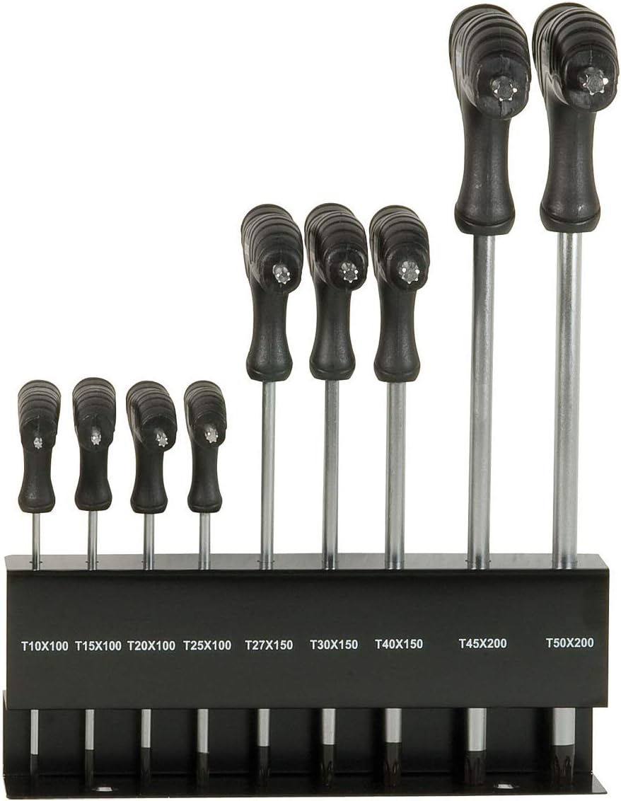 SW-Stahl 31660L T-Griff Winkelschraubendrehersatz, T-Profil T10-T50, 9tlg.