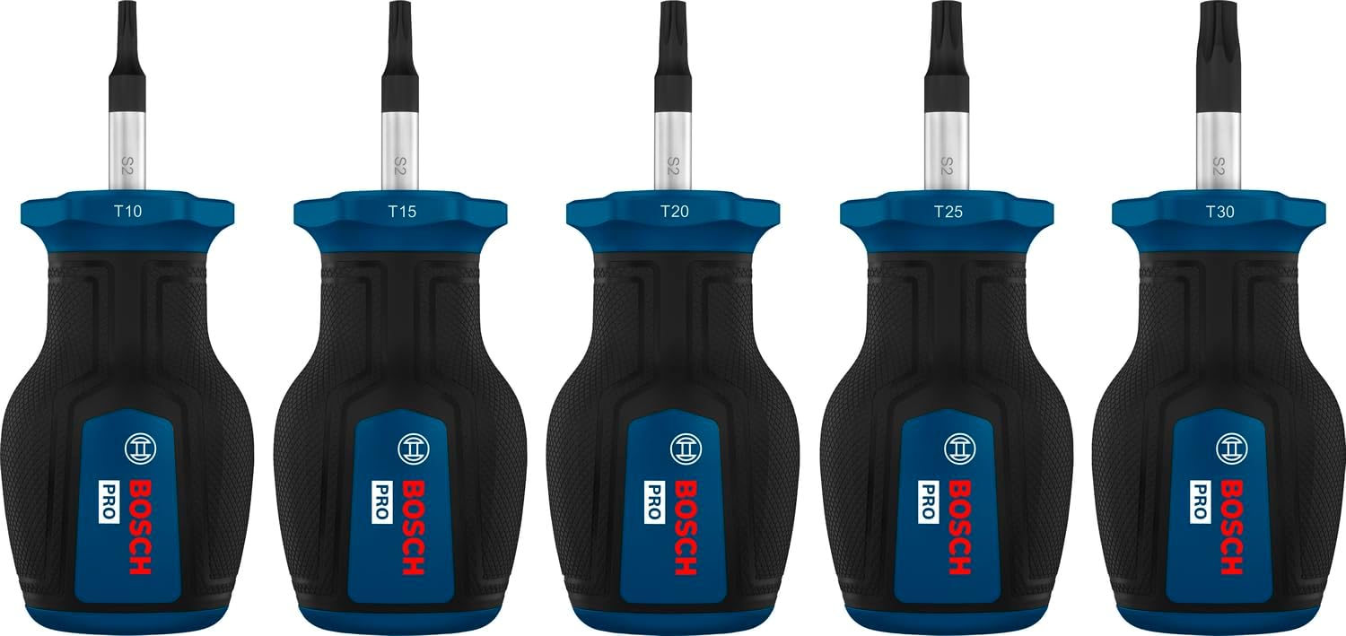 Bosch 5x PRO Stubby-Schraubendreher-Set TX, 5-tlg. (Zubehör Handwerkzeug)