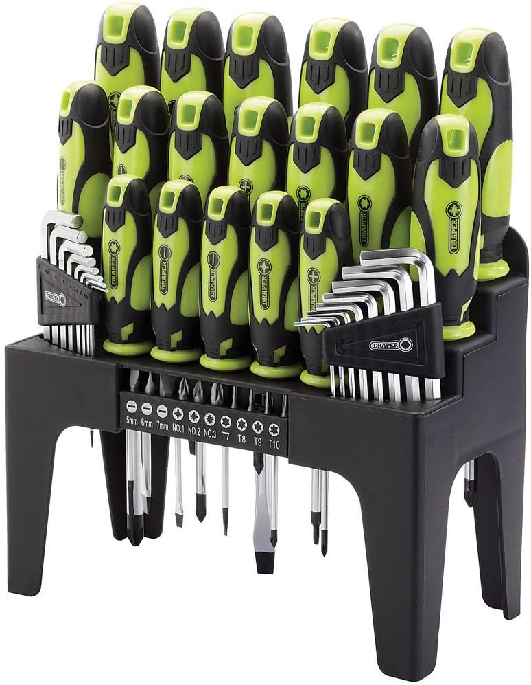 Draper 78619 Schraubendreher, Sechskantschlüssel und Bit-Set, Grün, 44-teilig