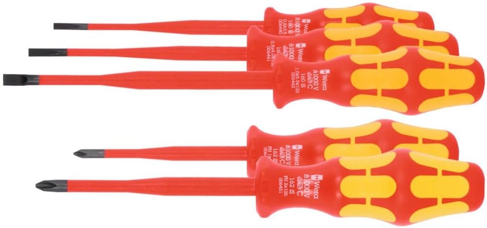 Wera Elektriker-Schraubendreher-Sortiment, vollisoliert, Schlitz und Phillips, 5-teilig