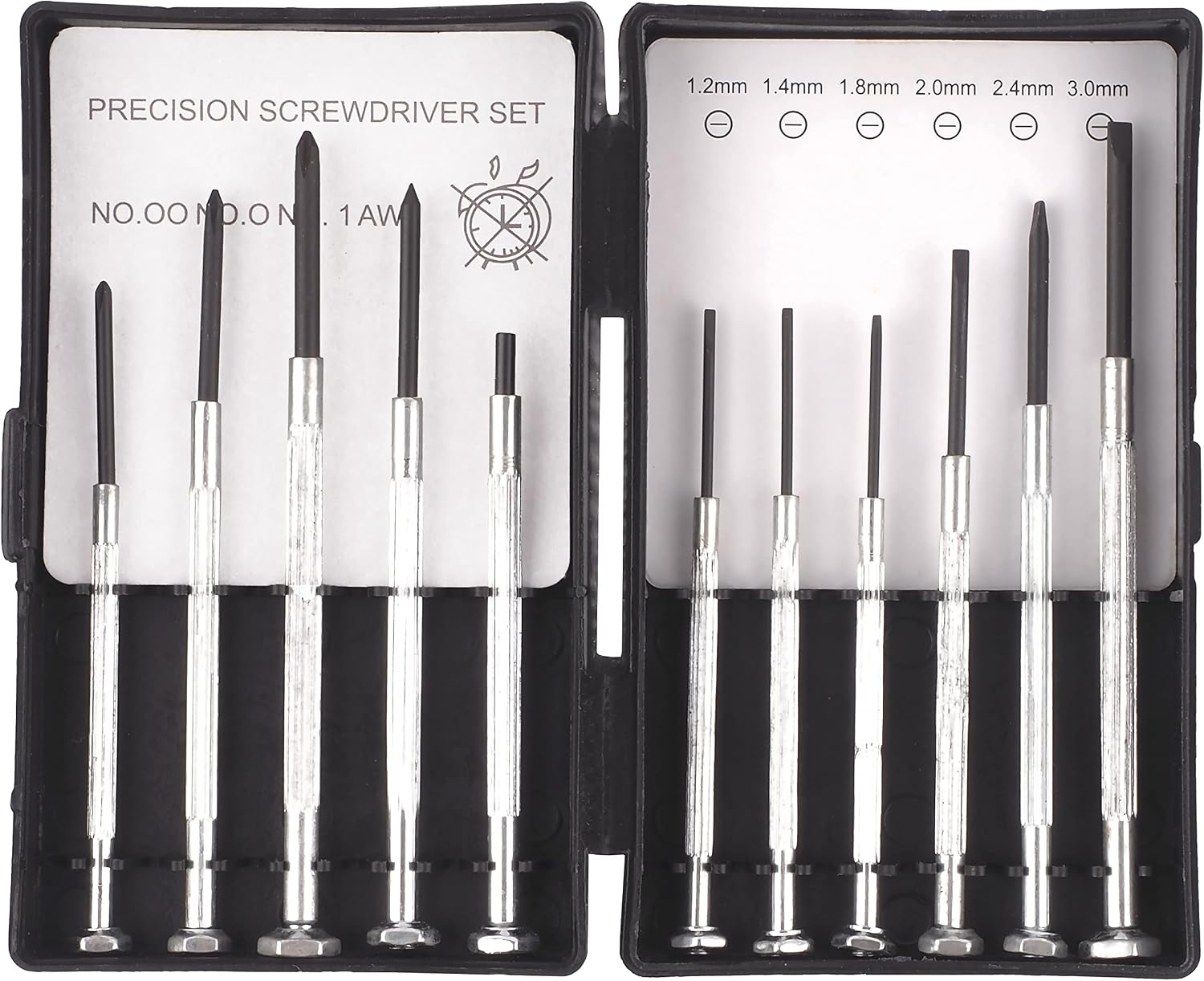 Präzisions Schraubendreher Schlitz Set 11 St. für Mechanik Werkzeuge für Kleinere Reparaturen: Laptop,Handy,Brillen Feinwerkzeug Magnetische Uhrenmacher Werkzeug-Satz in Aufbewahrungs-Box