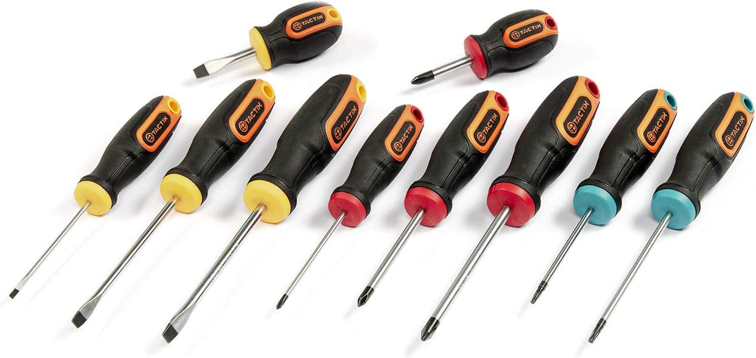 TACTIX Schraubendreher Set 10tlg Phillip Schlitz Torx Schraubenzieher Satz