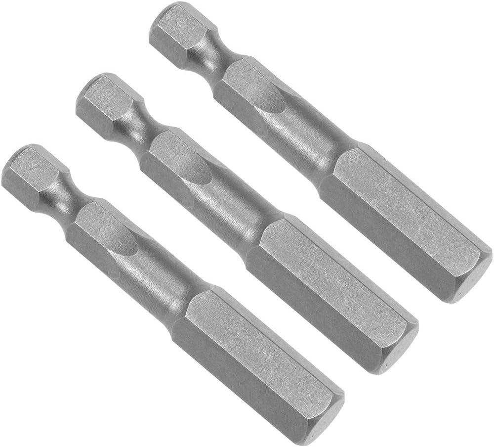 sourcing map 3Pcs 1/4 "Sechskant Schaft 50mm Länge Magnet Kopf H8 Schraubendreher Bits S2
