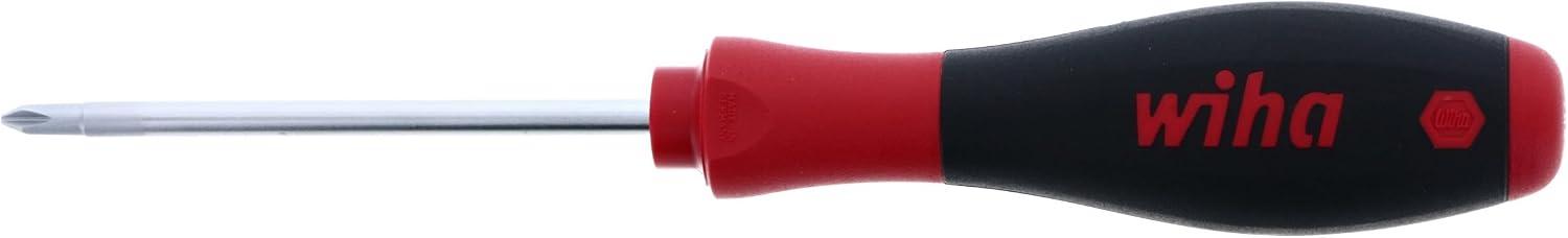 Wiha Schraubendreher SoftFinish® Phillips mit Rundklinge (27758) PH2 x 150 mm ergonomischer Griff für kraftvolles Drehen, Allrounder für Industrie und Handwerk