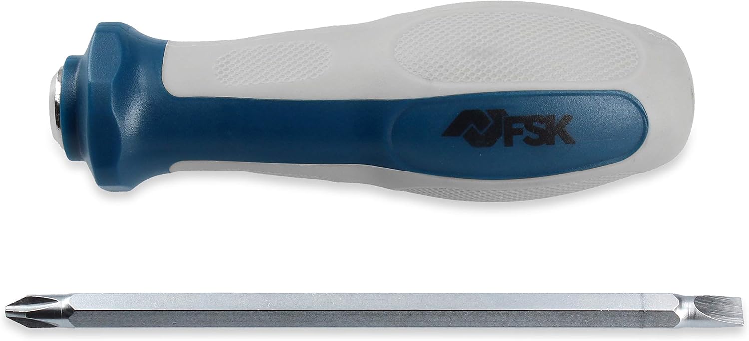 Ferrestock FSKDES015 Chrom-Schraubendreher Vanad, grau/blau