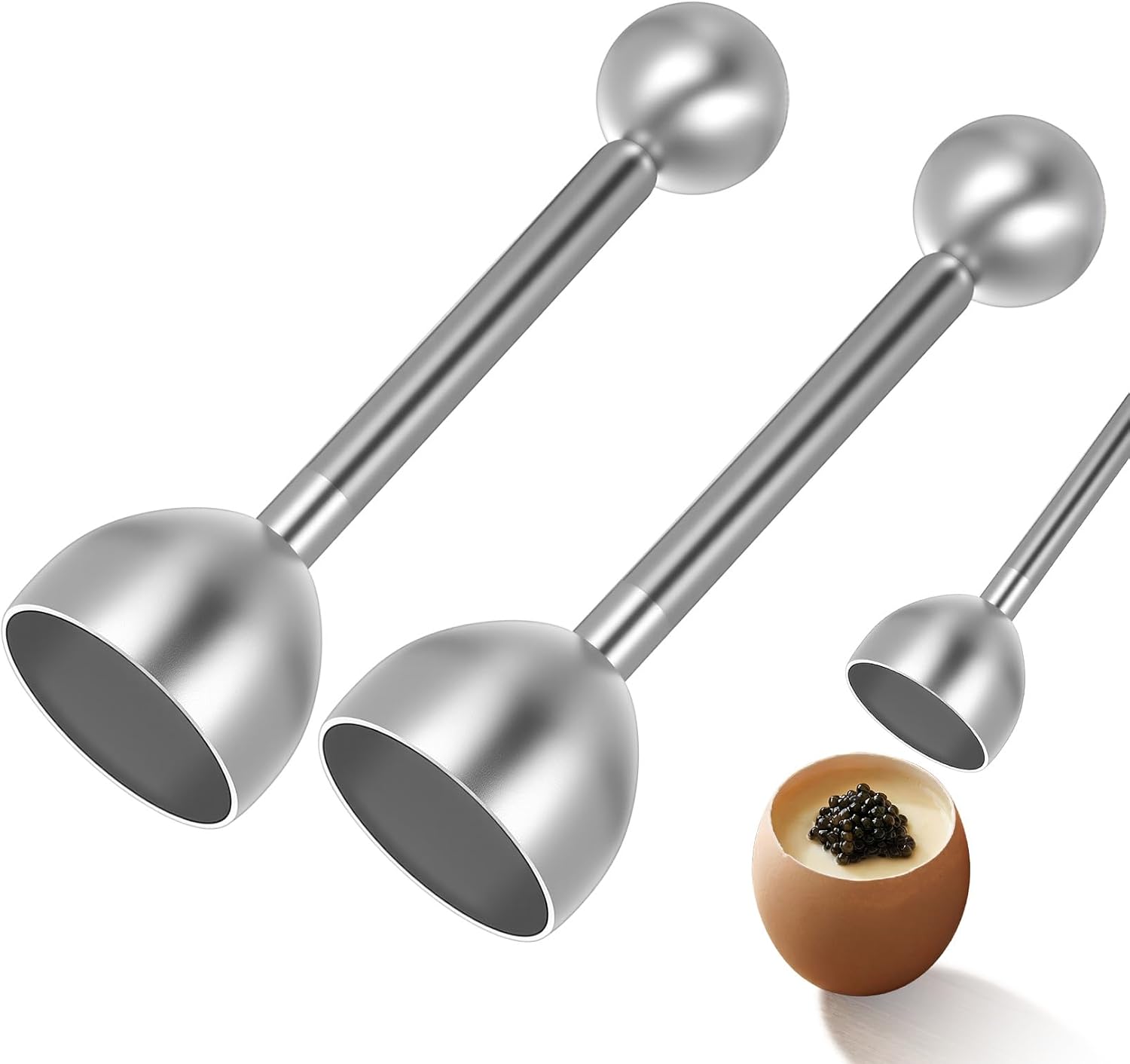 2 Stück, Eieröffner Mit Kugel, 36 mm, Edelstahl