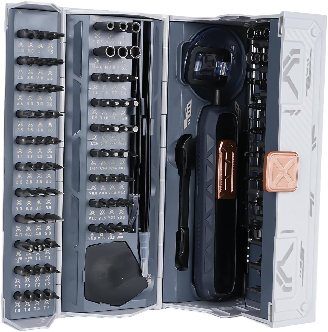 Präzisions-Schraubendreher-Set, 180-teiliges Elektrisches Magnetisches Schraubendreher-Bit-Set aus Stahl, Verstellbarer Griff mit Aufbewahrungskoffer für die Reparatur
