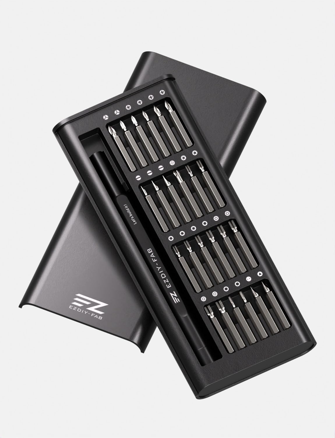 EZDIY-FAB 24-in-1 Präzisions Schraubendreher Set, Magnetisches Bit-Set mit 56HRC Stahlbits, Drehbarer Griff Schraubendreher für PC Bau, Elektronikreparatur, Laptop, Handy, DIY