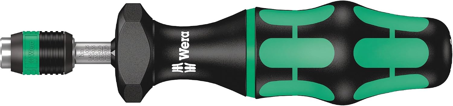 Wera 7441 einstellbarer Drehmomentschraubendreher mit Rapidaptor Schnellwechselfutter, 1/4 Zoll, 1,2-3,0 Nm, Kunststoff
