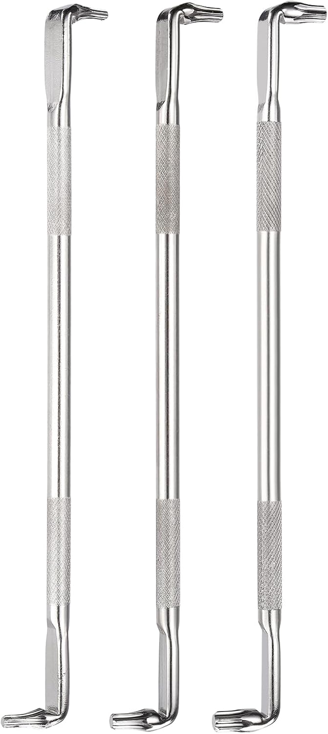 QUARKZMAN 3 Stück Winkel-Schraubendreher-Set T10/T15 T20/T25 T27/T30 Rechtwinklig 90 Grad Schraubendreher Doppelseitig Z-Form 180 mm Länge Handwerkzeug Für Reparatur Silber