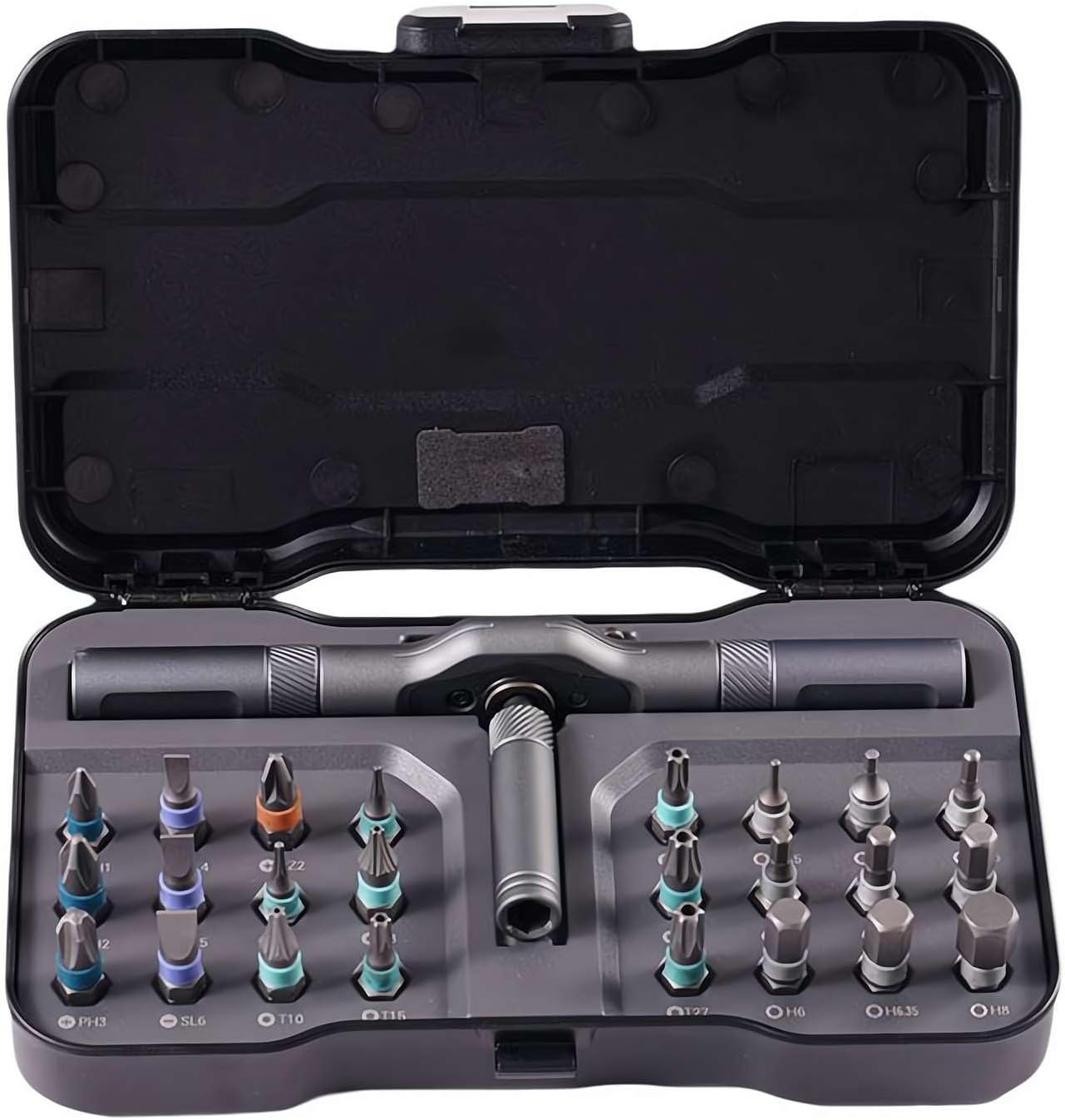 24-in-1 DIY Multi-Bit Magnetisches Schraubendreher-Set, Ratschenschlüssel DIY, Abnehmbarer T-Ratschengriff, Schraubendreher-Set