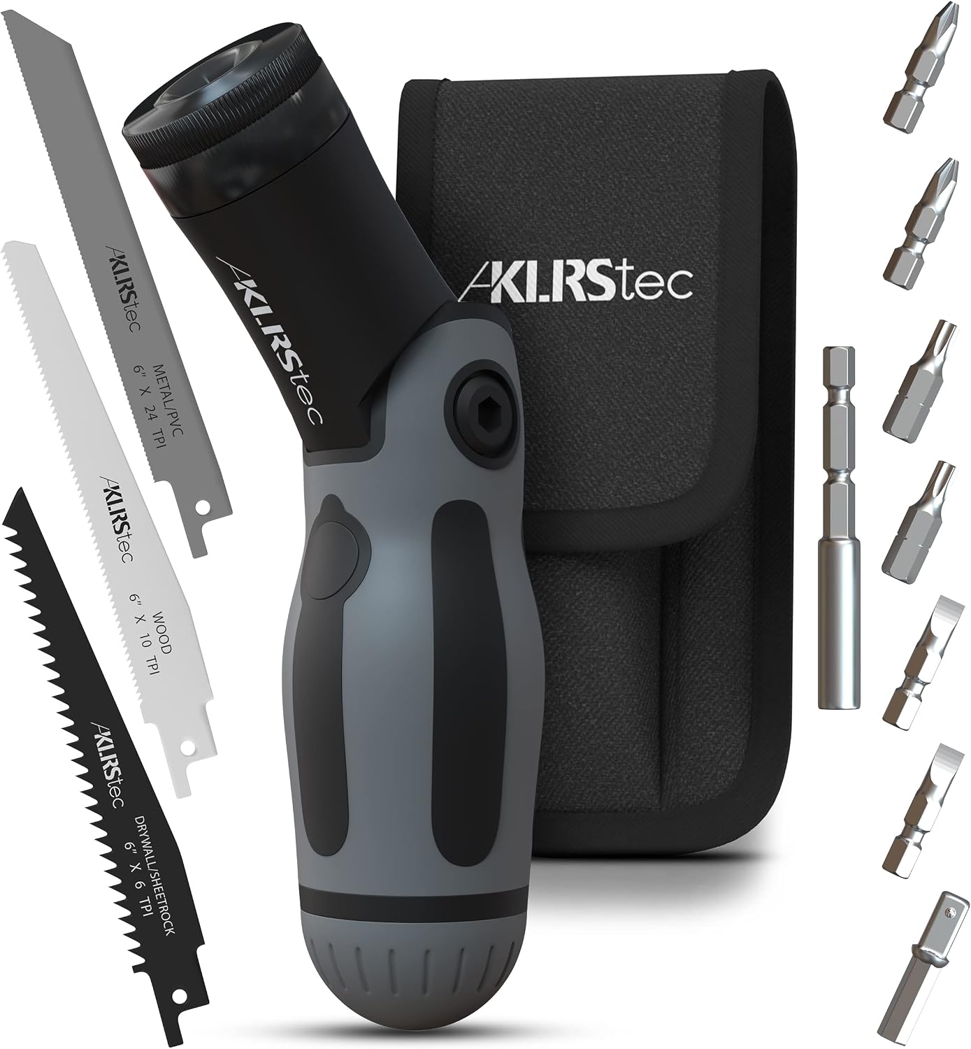 KLRStec Professional Multitool 2 in 1 - Bit-Schraubendreher Set und Hand-Stichsäge in einem 12-teilig