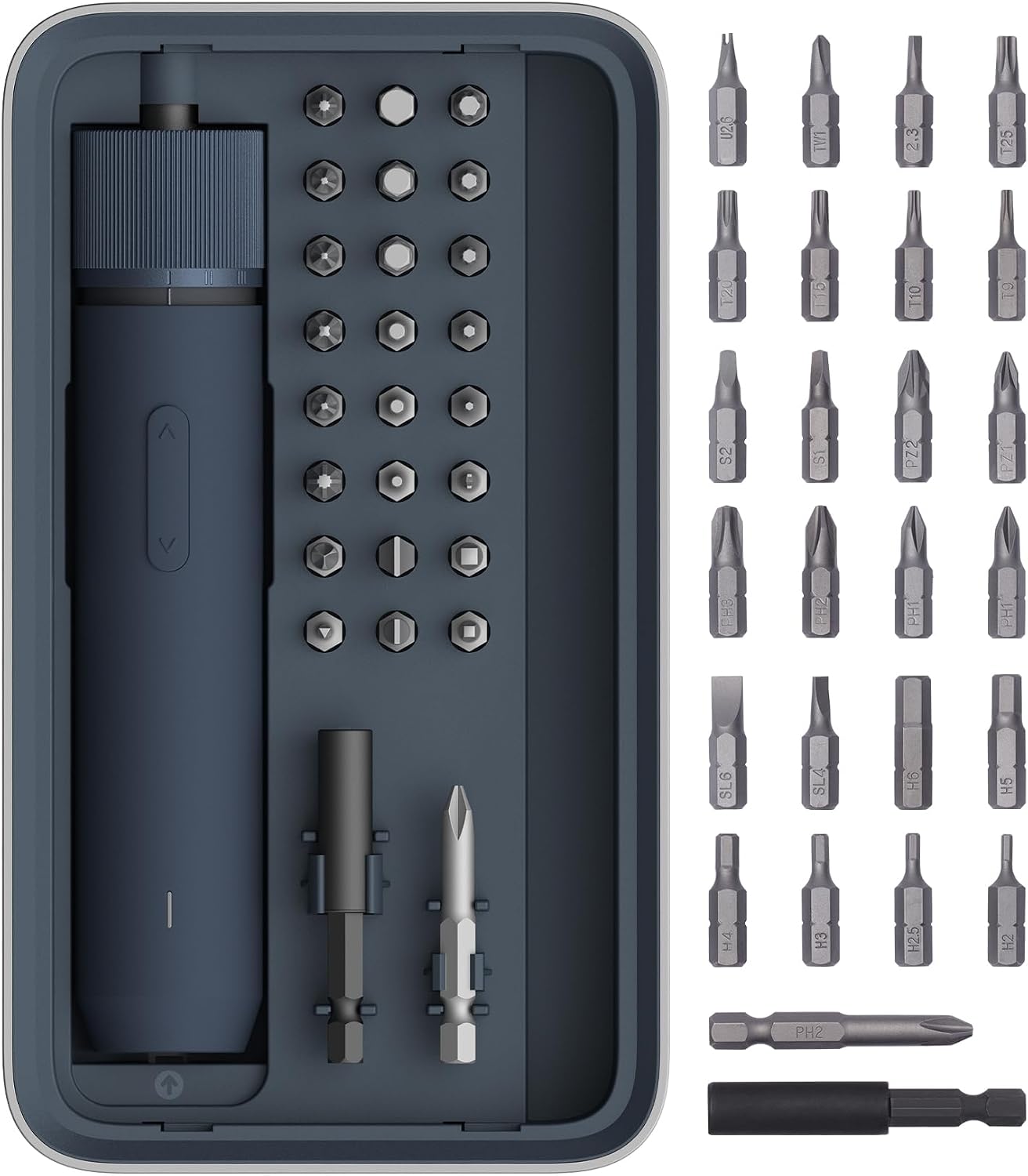 HOTO Elektrischer Schraubendreher Set mit 25 Magnetische Bits, LED-Licht