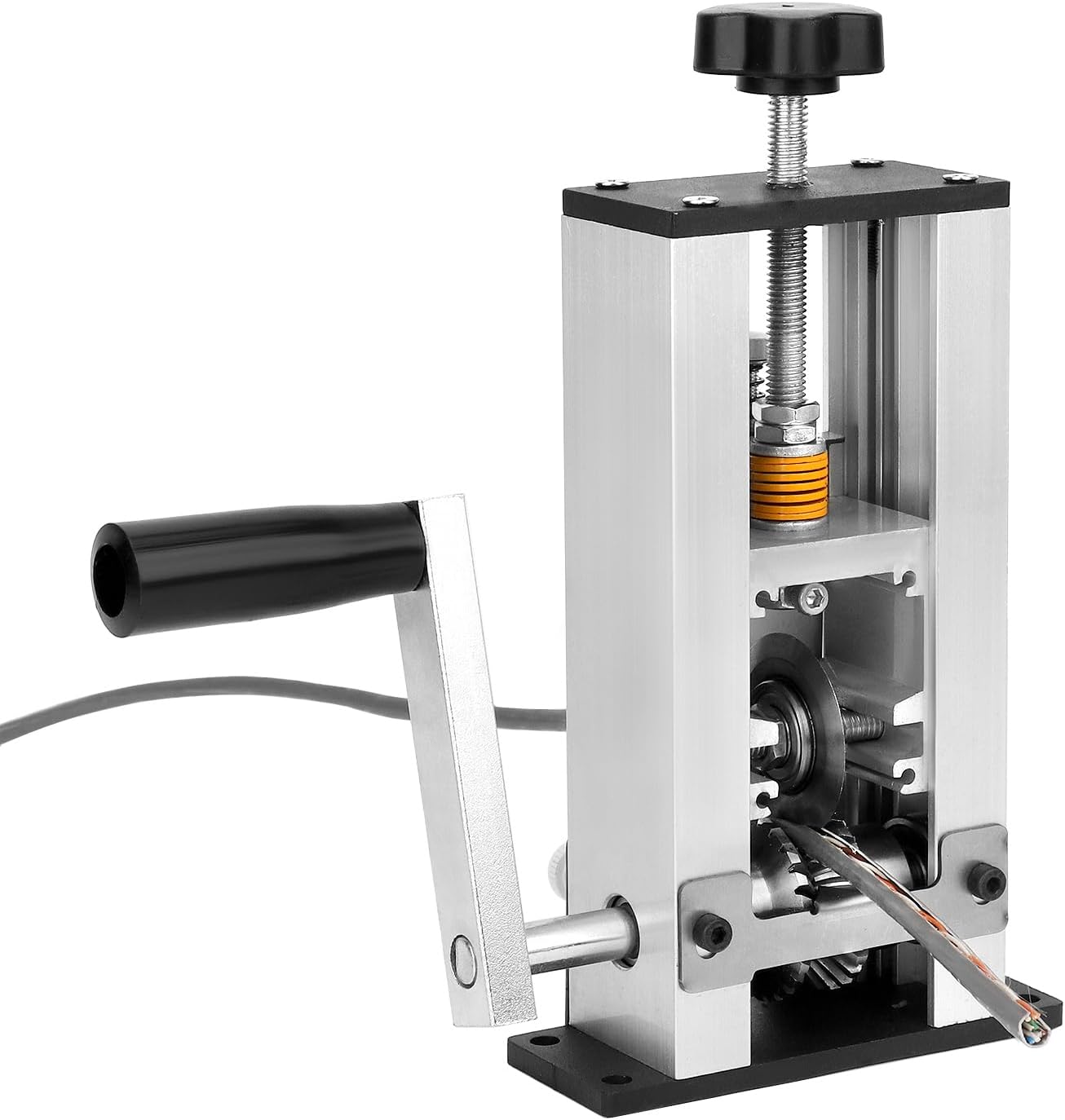 QWORK® Robuste Kabelschälmaschine für Drähte Ø1-25mm, Erstellbare Kabeleinführung Löcher, Manueller Betrieb & Bohrbetriebener Betrieb
