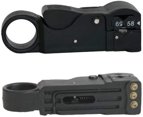 AC-Sat-Corner Coax Profi Abisolierwerkzeug Rotary Stripper Mini/RG58/RG59/RG6 Schwarz