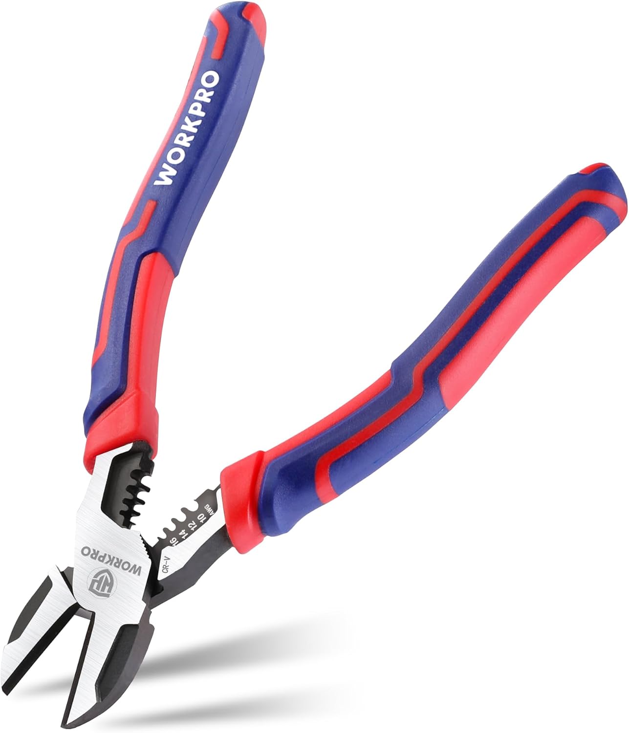 WORKPRO 2-in-1 Seitenschneider 200 mm, Abisolierzange, Drahtschneider