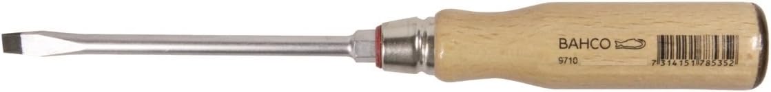 Bahco 9710-3.5-75 Schraubendreher mit Holzgriff für Schlitzschrauben 3, 5mm/170mm
