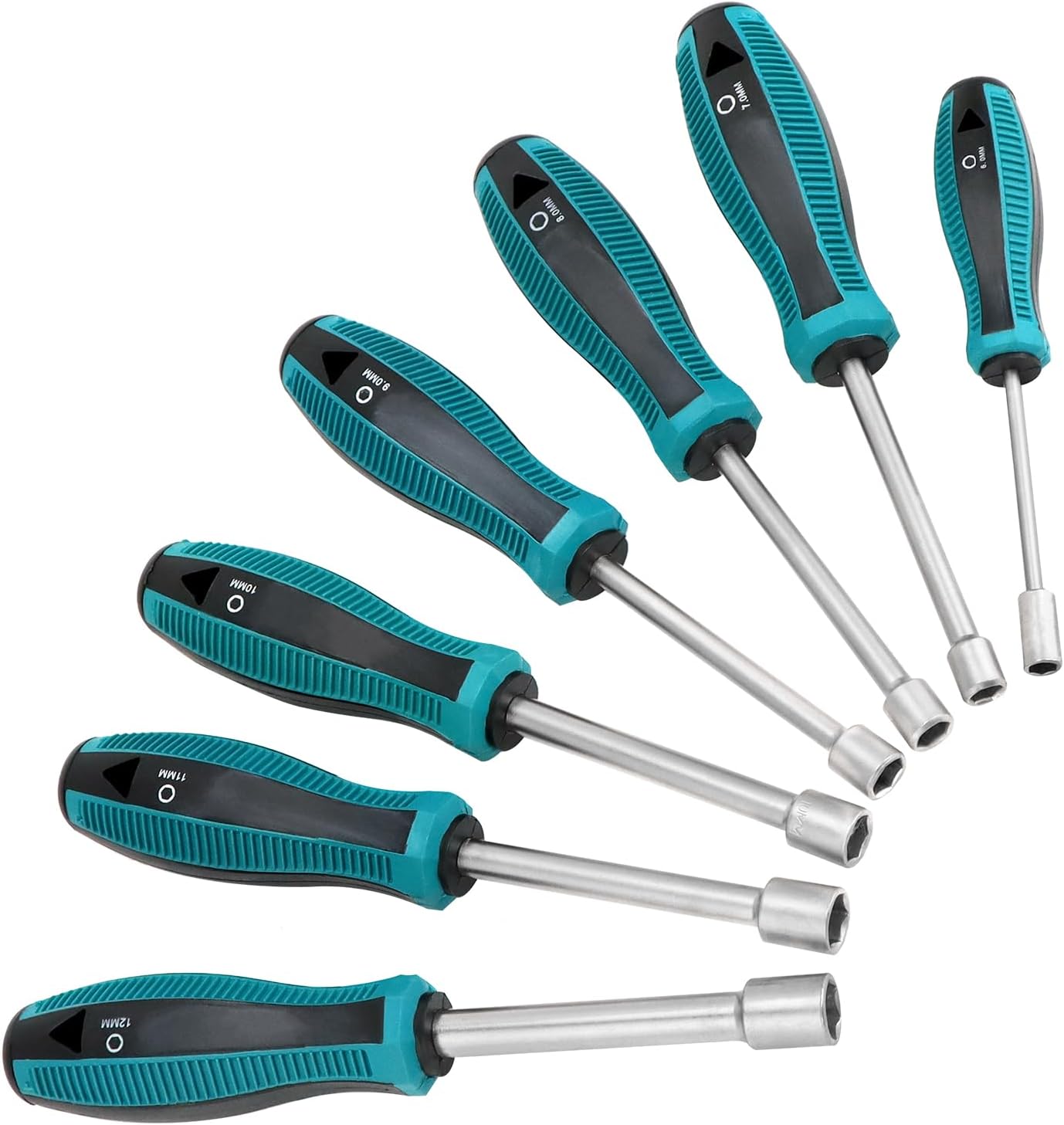 QWORK® 7 Stück Steckschlüssel Schraubendreher, 6-12mm Innensechskantschlüssel, für Außensechskantschrauben