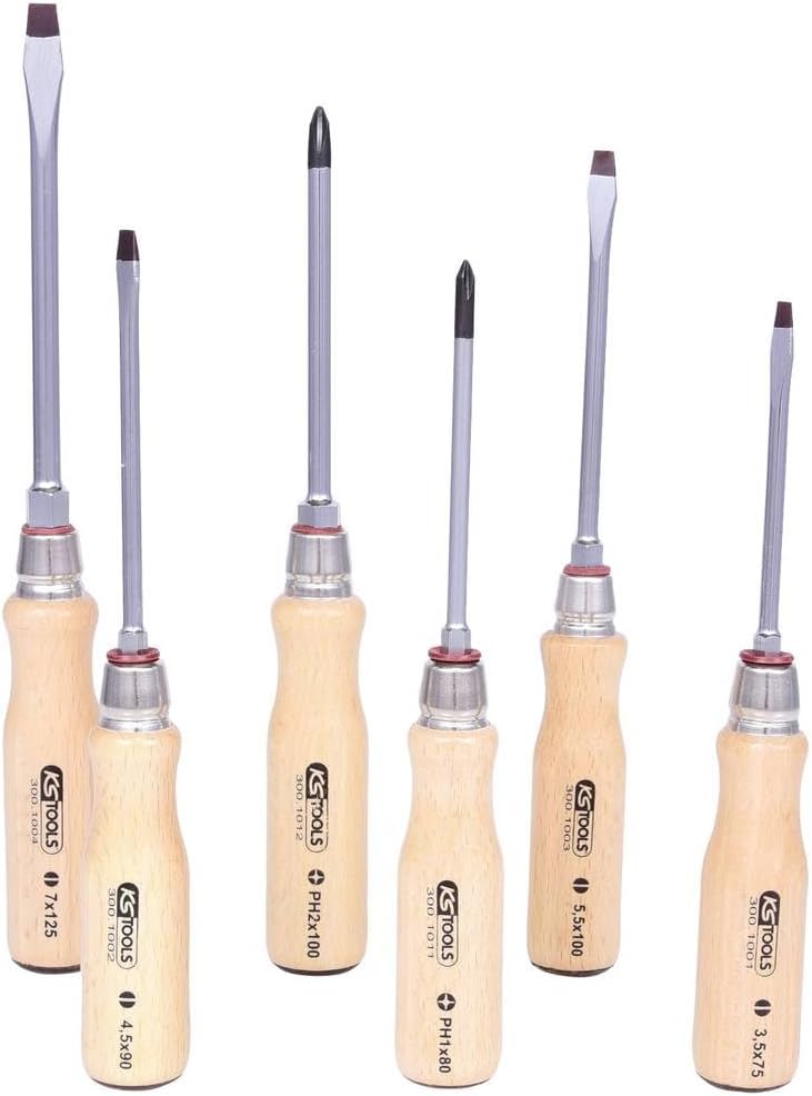 KS Tools 300.1100 ERGOTORQUE WOOD Schraubendreher-Satz, 6-tlg.