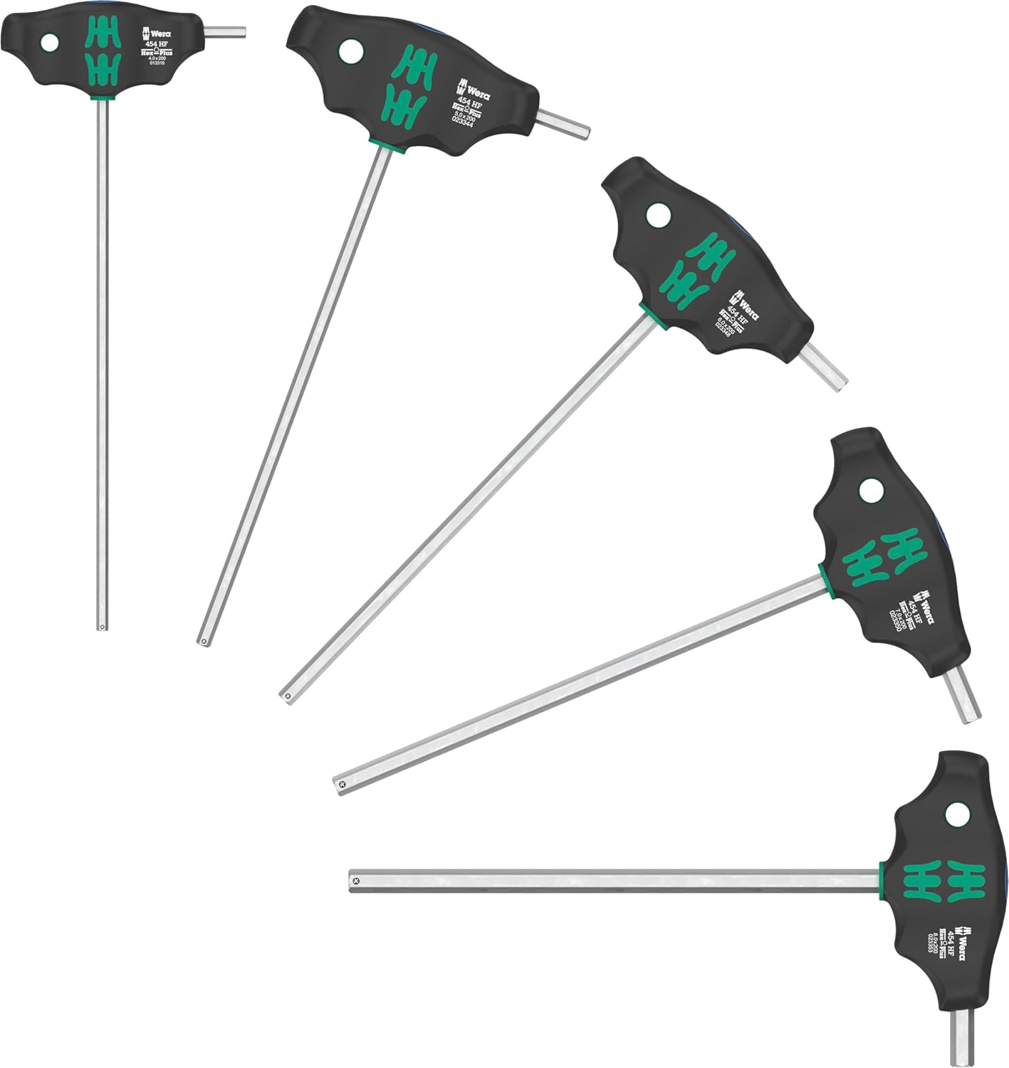 Wera 05136070001 454/5 HF SHK Set 1 Schraubendrehersatz Quergriff-Schraubendreher Hex-Plus mit Haltefunktion, 5-teilig