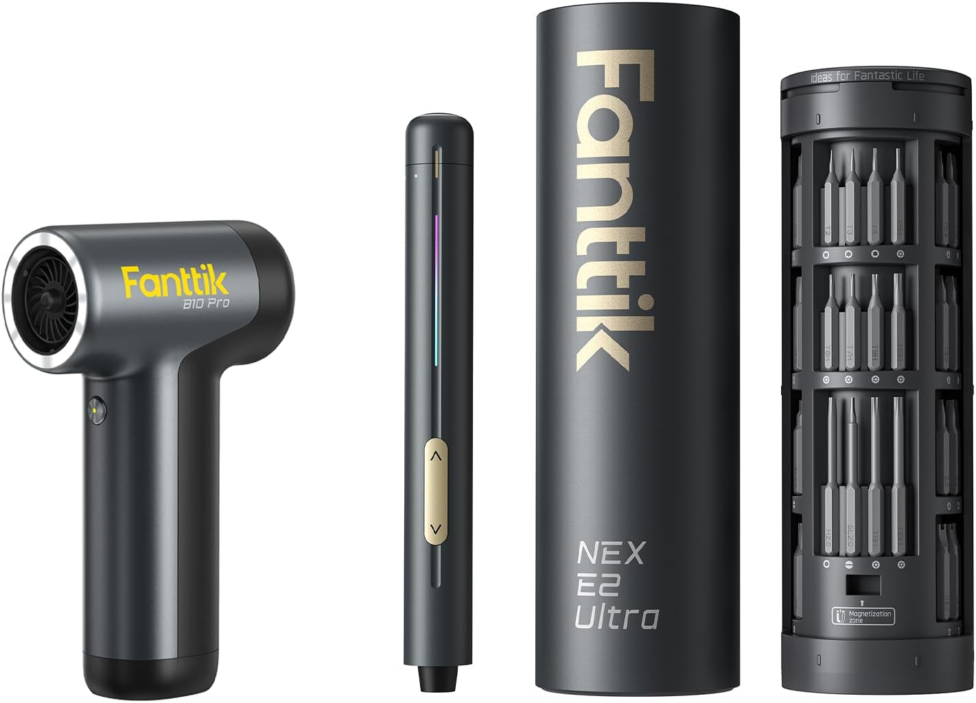Fanttik E2 Ultra Mini Elektro Schraubendreher Set & B10 Pro Elektrische Staubgebläse