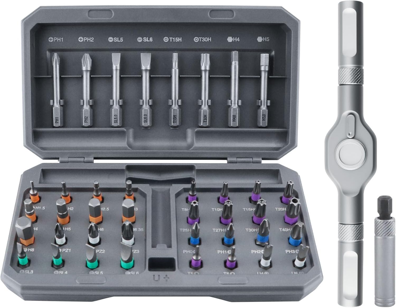 42-in-1 Magnetischer Schraubendreher Set mit Abnehmbarem T-Ratschengriff