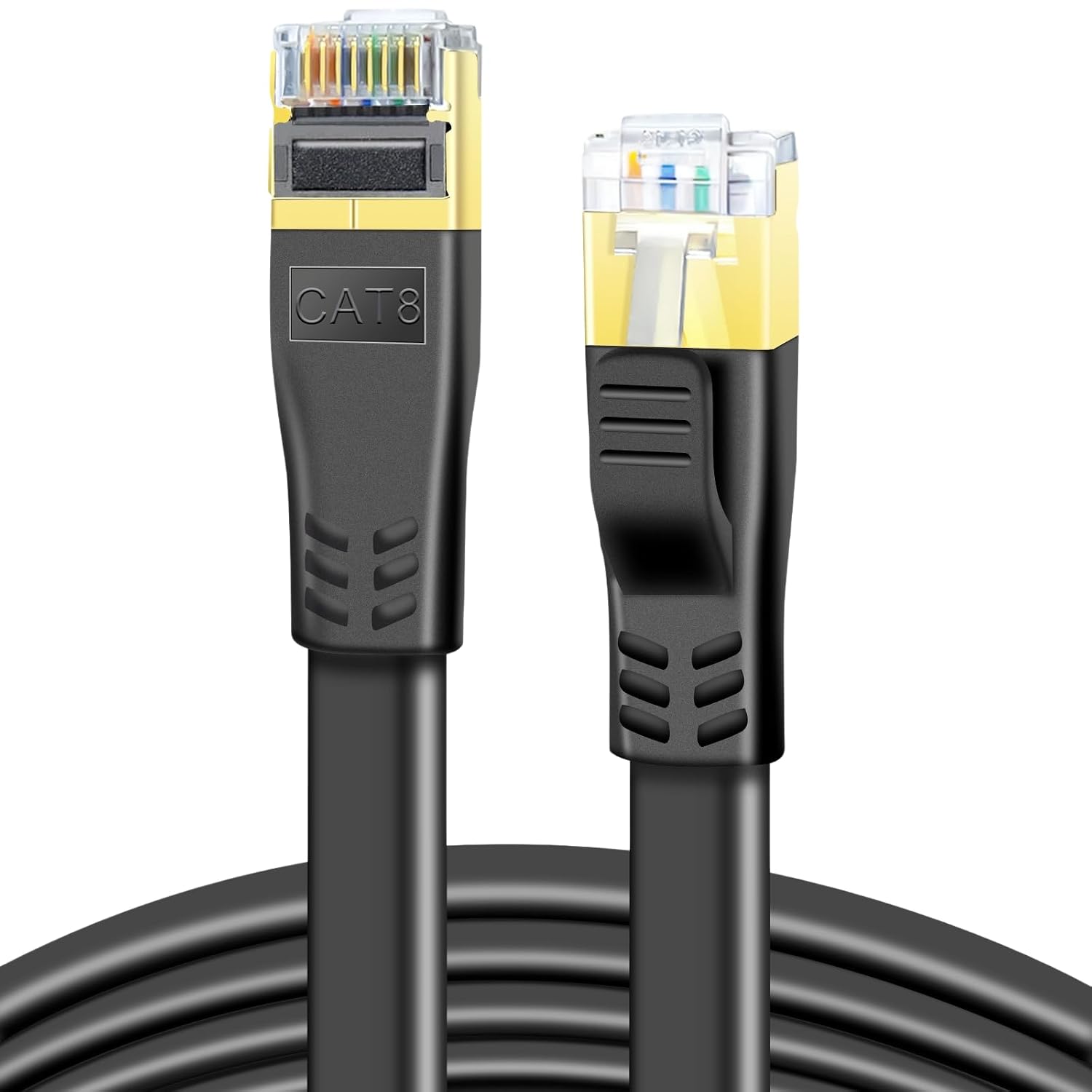 DDMALL CAT 8 LAN Kabel 3m, 40Gbps Flaches Netzwerkkabel (3 Meter, Weiß)
