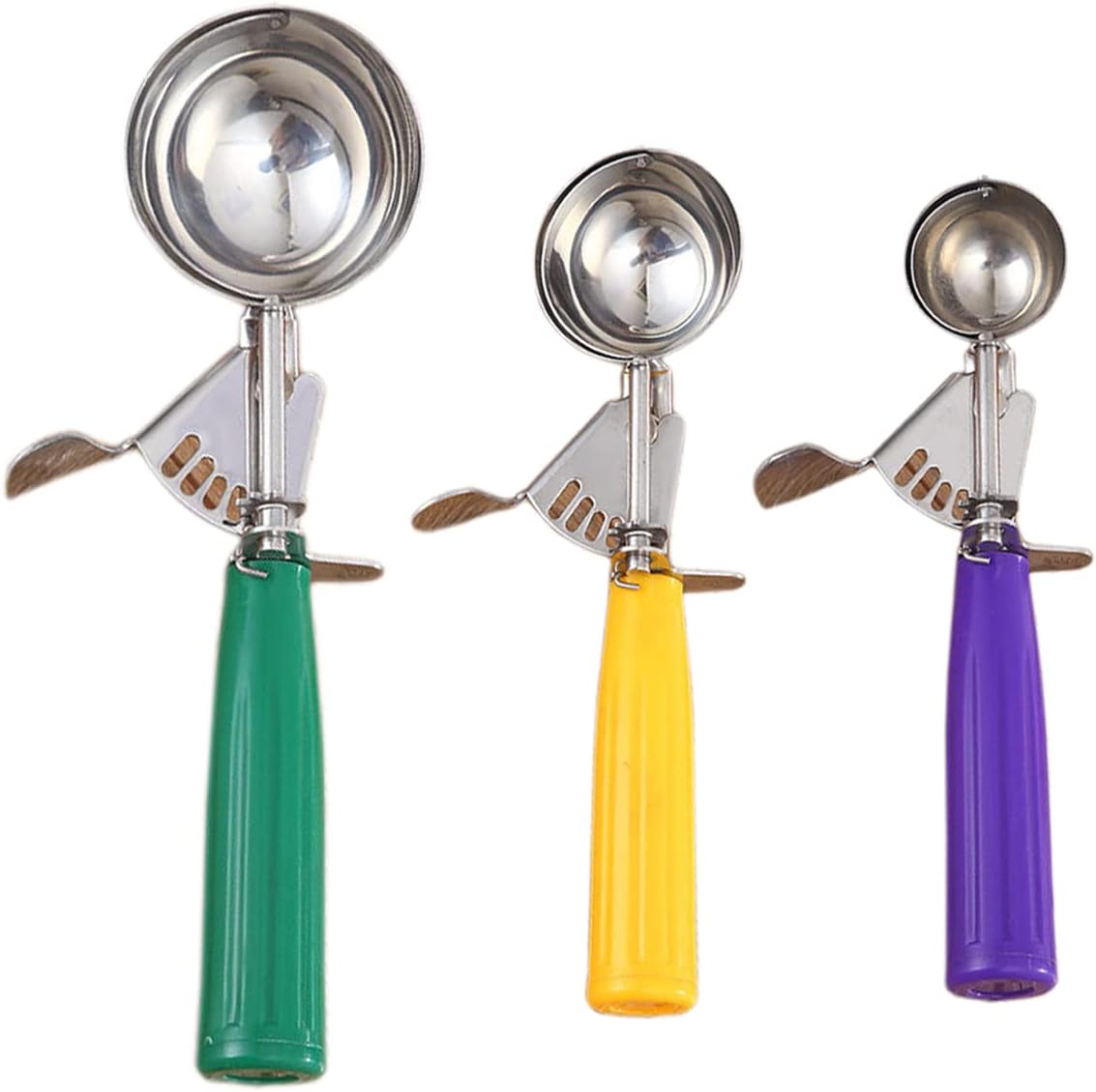 Eisportionierer Set, Eisportionierer mit Auslöser, Mehrere Größen Large/Medium/Klein Keksteigschaufel zum Backen, Keksschaufeln zum Backen 3er Set