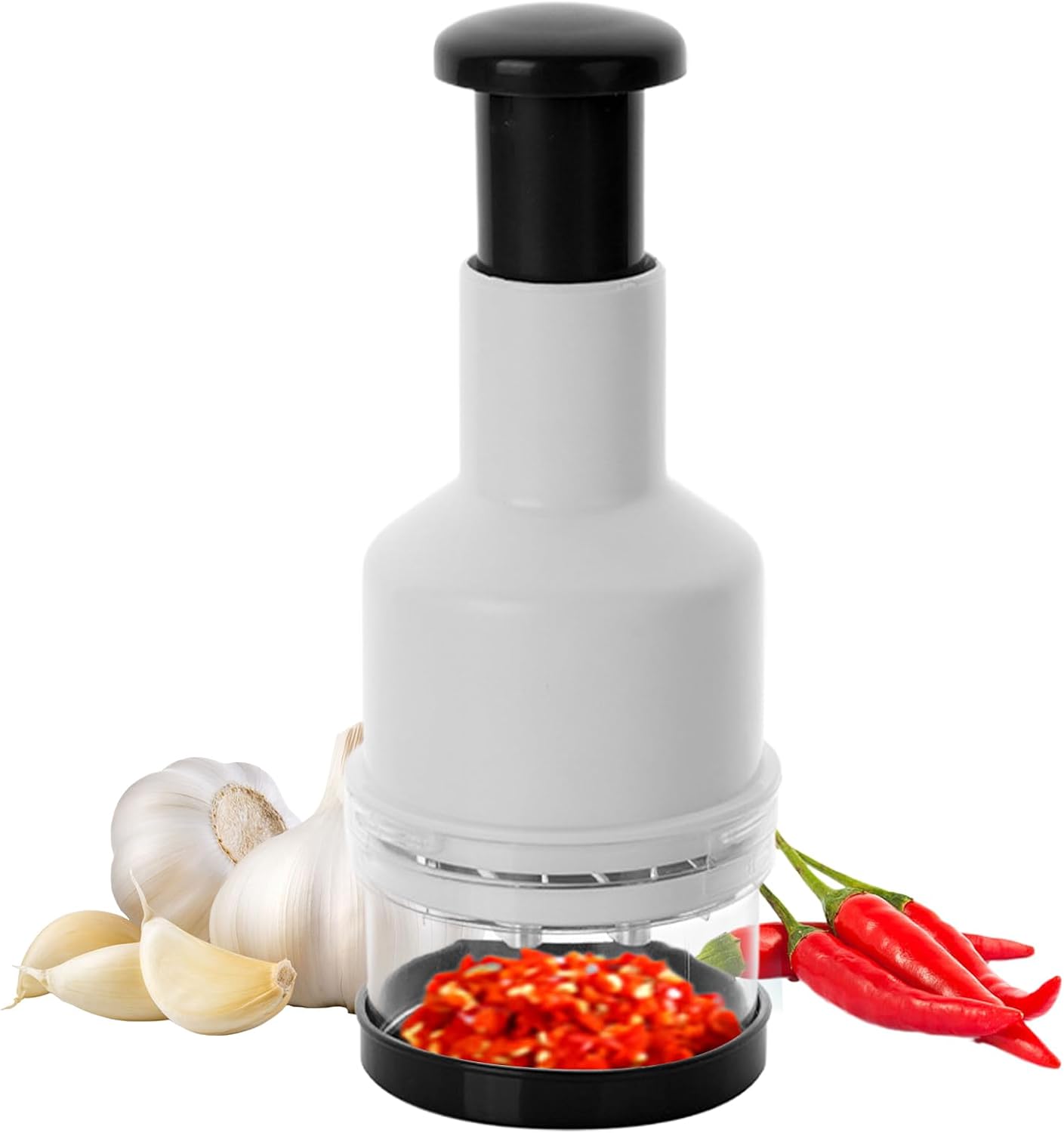 Professioneller Zwiebelschneider – Manuelle Knoblauchpresse, Gemüsehacker, Gerät zum Zerkleinern von Lebensmitteln | Küchenwerkzeug für Chili, Ingwer, Paprika, Nüsse, Hacken