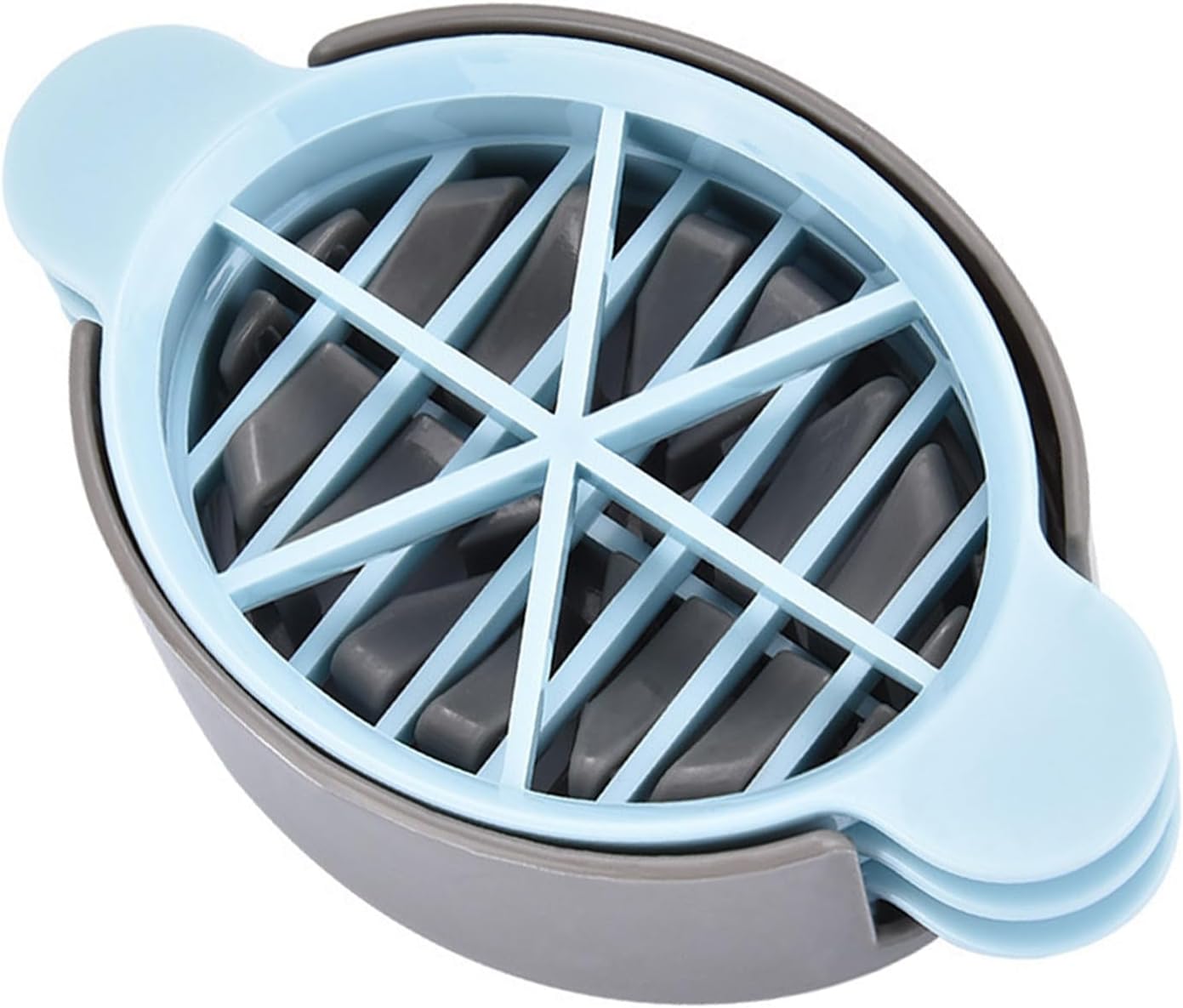 Kunststoff-Eierschneider, Innovativer Eierschneider mit 6 Teilungen und 3 Linien, für Hartgekochte Eier, Küchenhelfer, Blau, für Einfaches Kochen