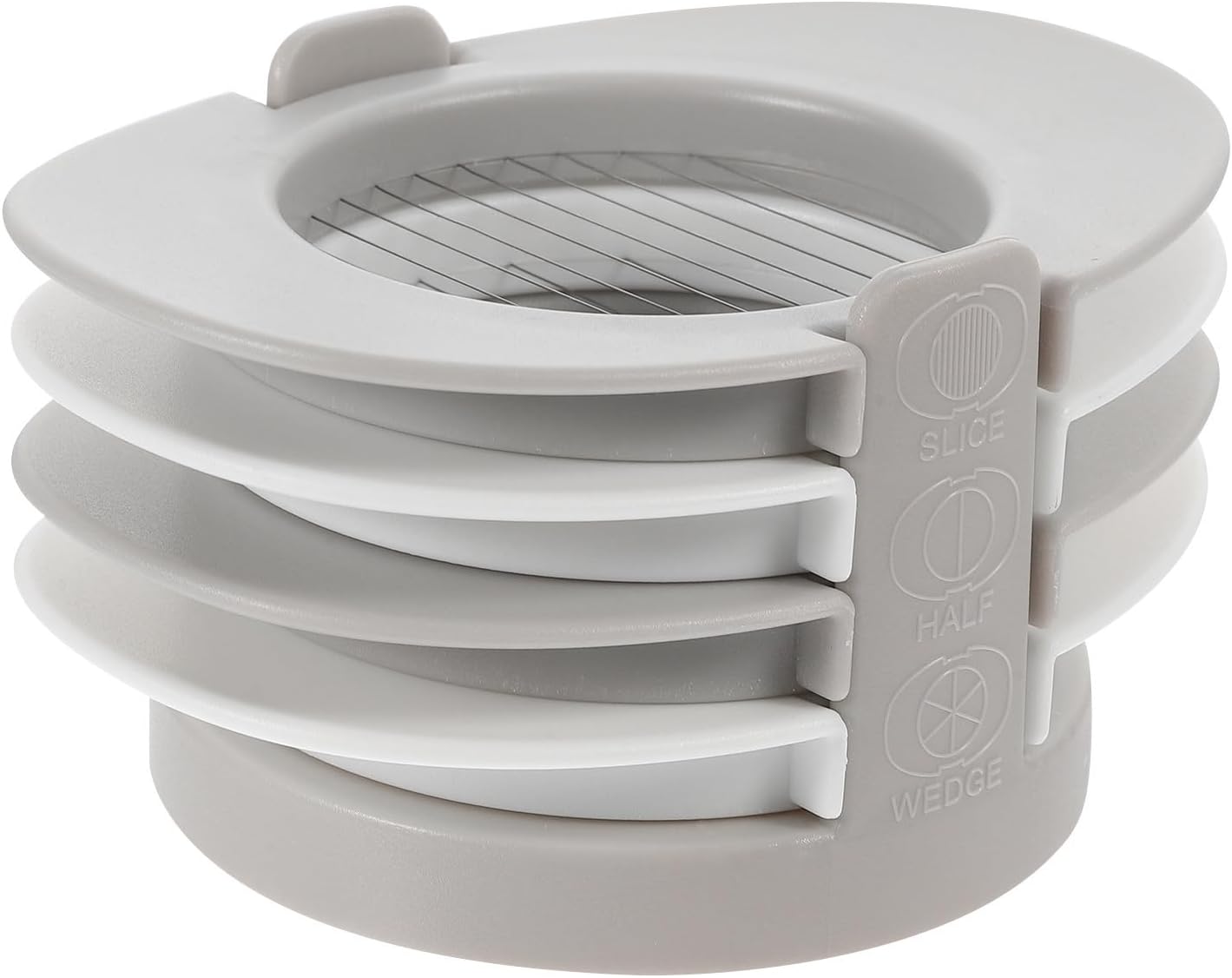 Eierschneider aus Edelstahl 3-in-1 mit Silikon, Stapelbar