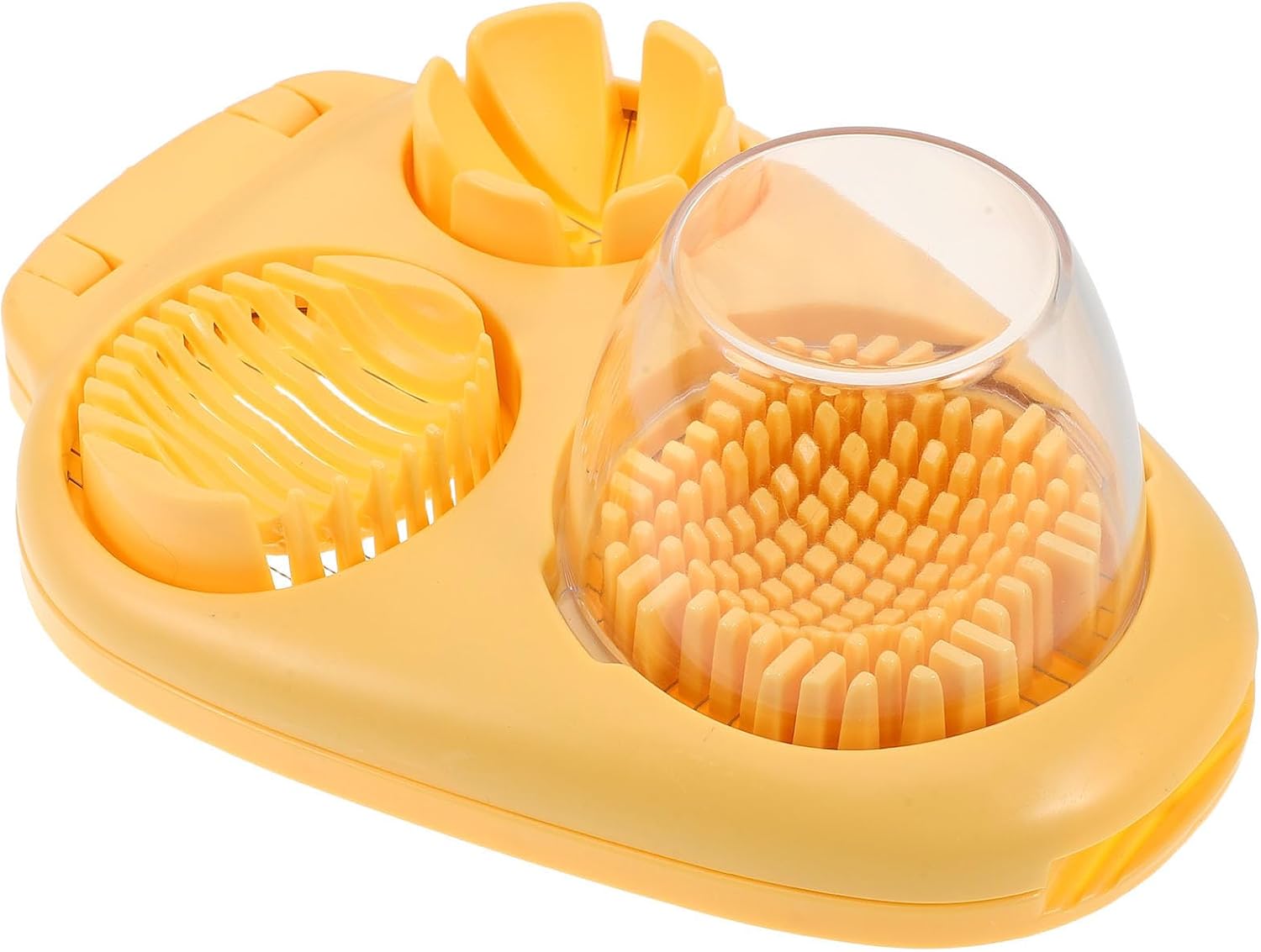 Abaodam Multifunktionaler Eierschneider 3 in 1 Design aus Edelstahl und ABS Schnelles Einhand Schneiden für Hartgekochte Eier und Bananen für Zuhause und Kinderlunches