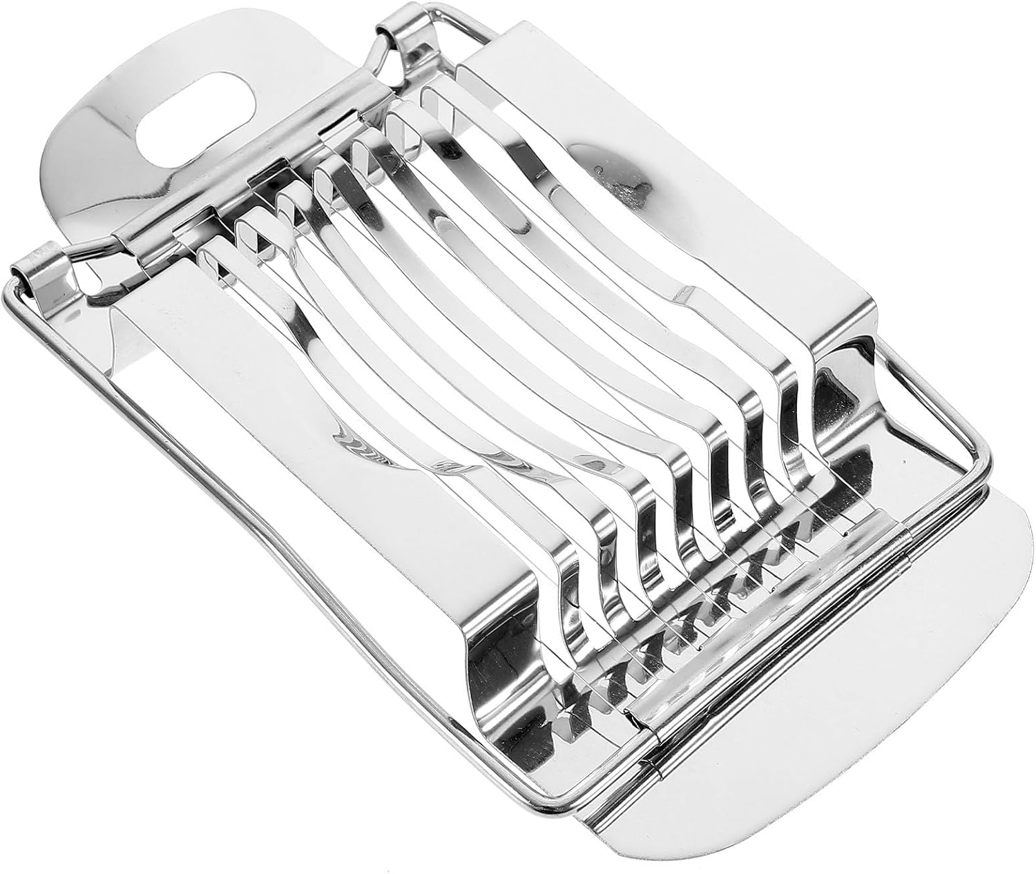 Eierschneider aus Edelstahl Eier und Obstschneider Silber Tragbar Schlichtes Design für Gekochte Eier und Weiche Speisen Küchenhelfer