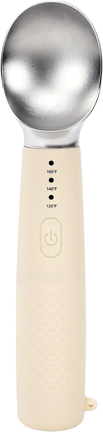 Elektrisch Beheizter Eisportionierer |Wiederaufladbarer Wärmeschaufel mit 3 Heizstufen 120–160 °F für Harteis, Gelato und Eisbecher, Ergonomischer Silikongriff, Kopf aus Zinklegierung (BLACK)