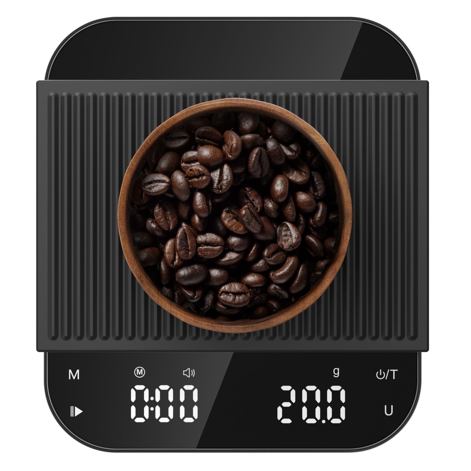 Ultrean Balance à Café avec Minuteur, Balance de Cuisine Numérique Rechargeable, Précision de 3 kg/0,1 g pour Espresso et Café Filtre, Balance Portable avec Chronométrage Automatique et Écran LCD