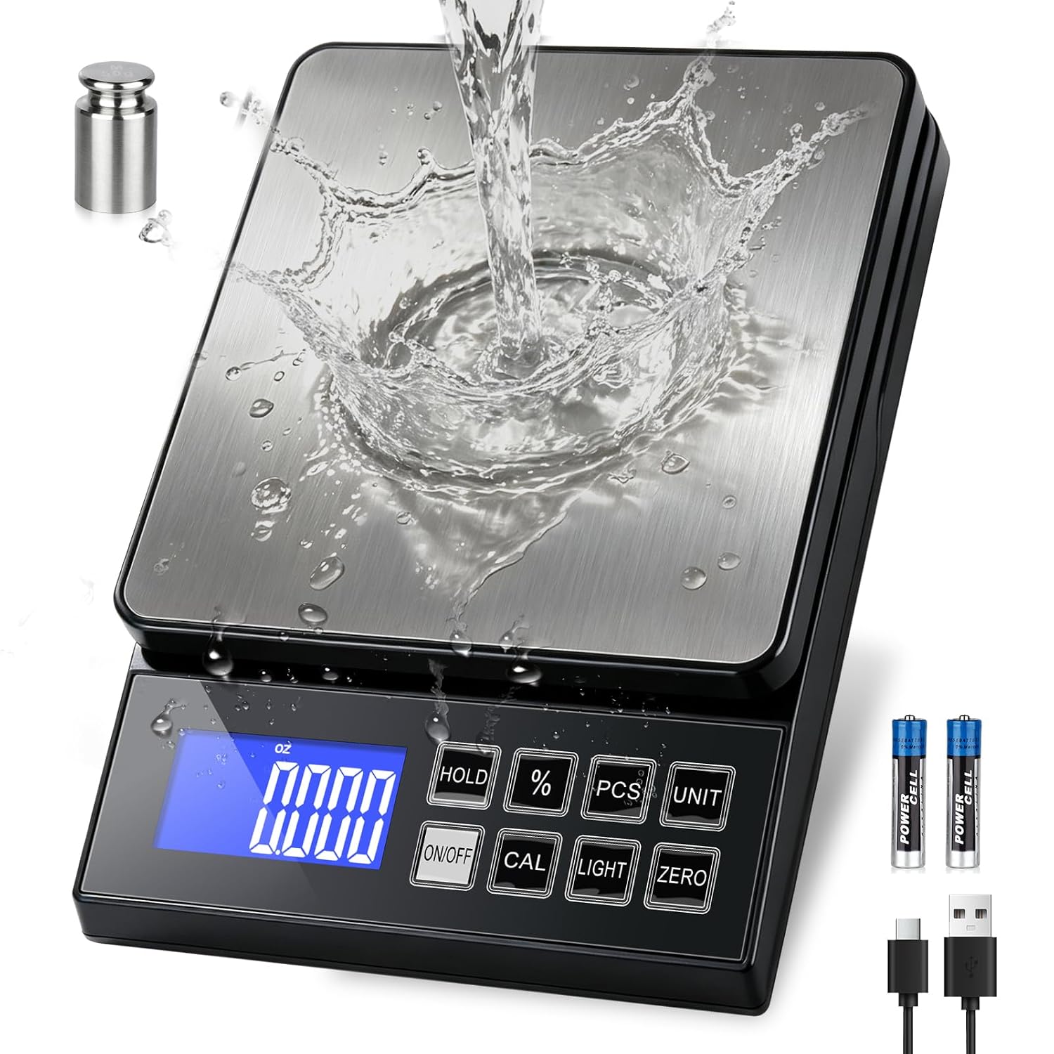 Diyife IP67 Rechargeable Balances de Cuisine Pâtisserie, Hold & Pourcentage