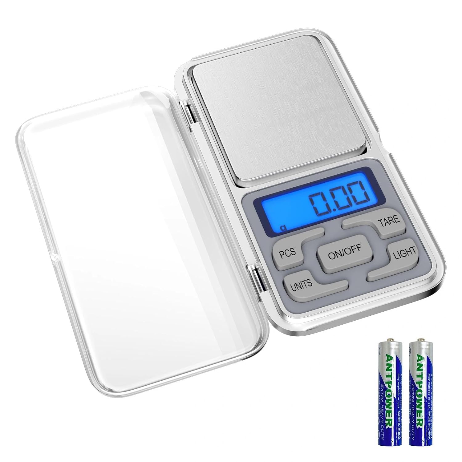 Fousenuk 500g/0.01g Balance de Cuisine en Acier Inoxydable, avec écran LCD
