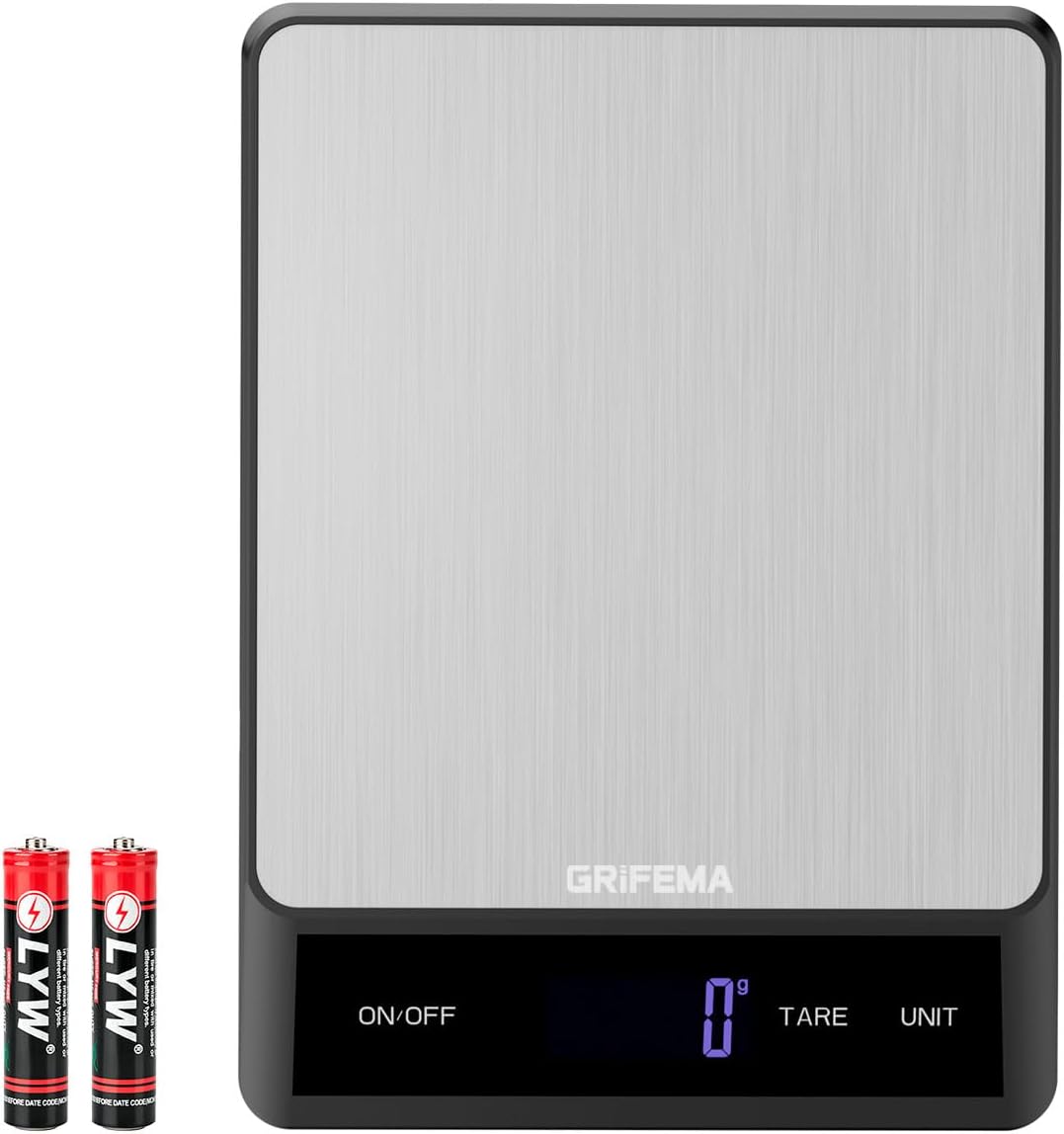 GRIFEMA GA2008 Balance de Cuisine 5000g/1g avec Écran LCD Argent