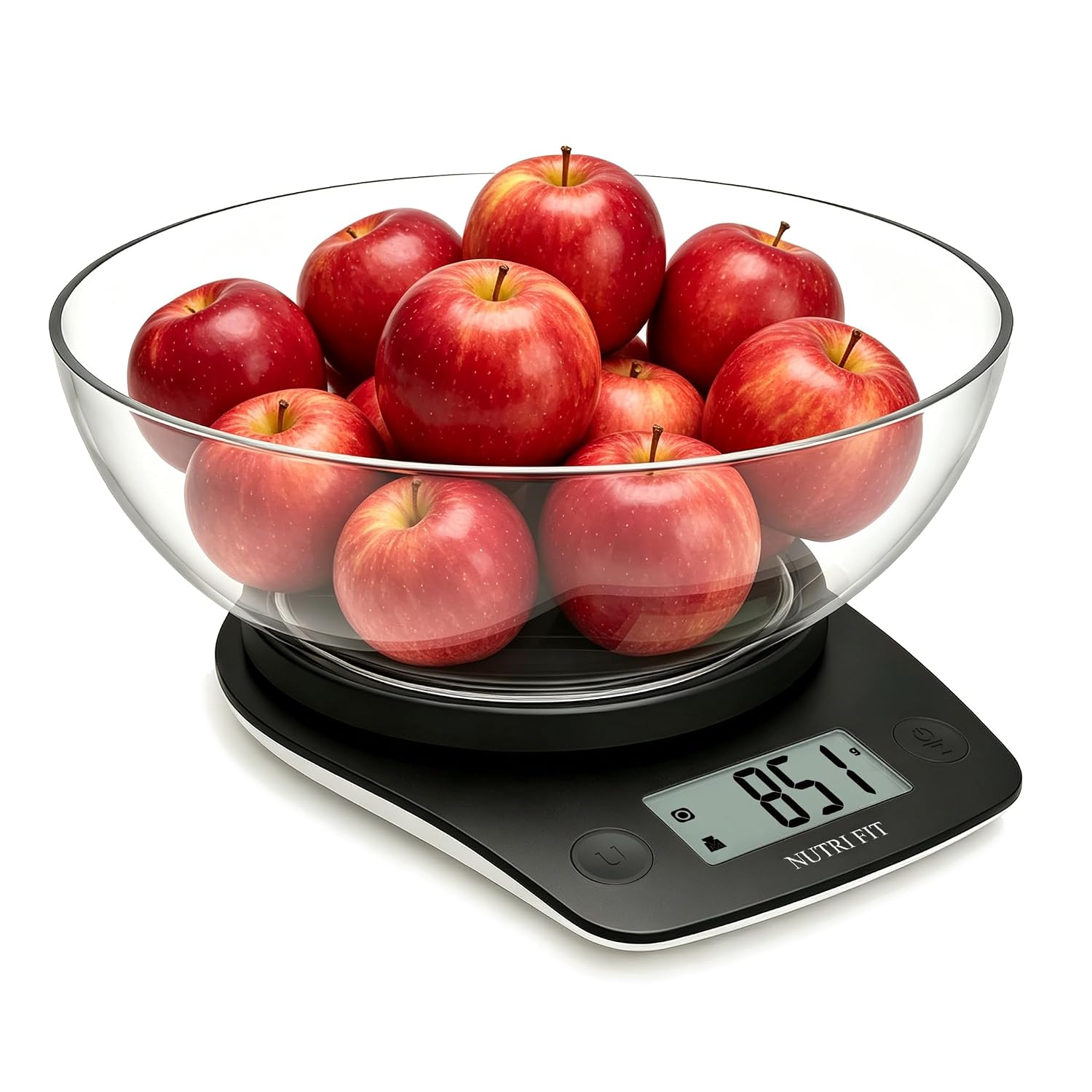 NUTRI FIT Balance De Cuisine Numérique Avec Bol de 0,6L, 5kg/11lb, ARGENT