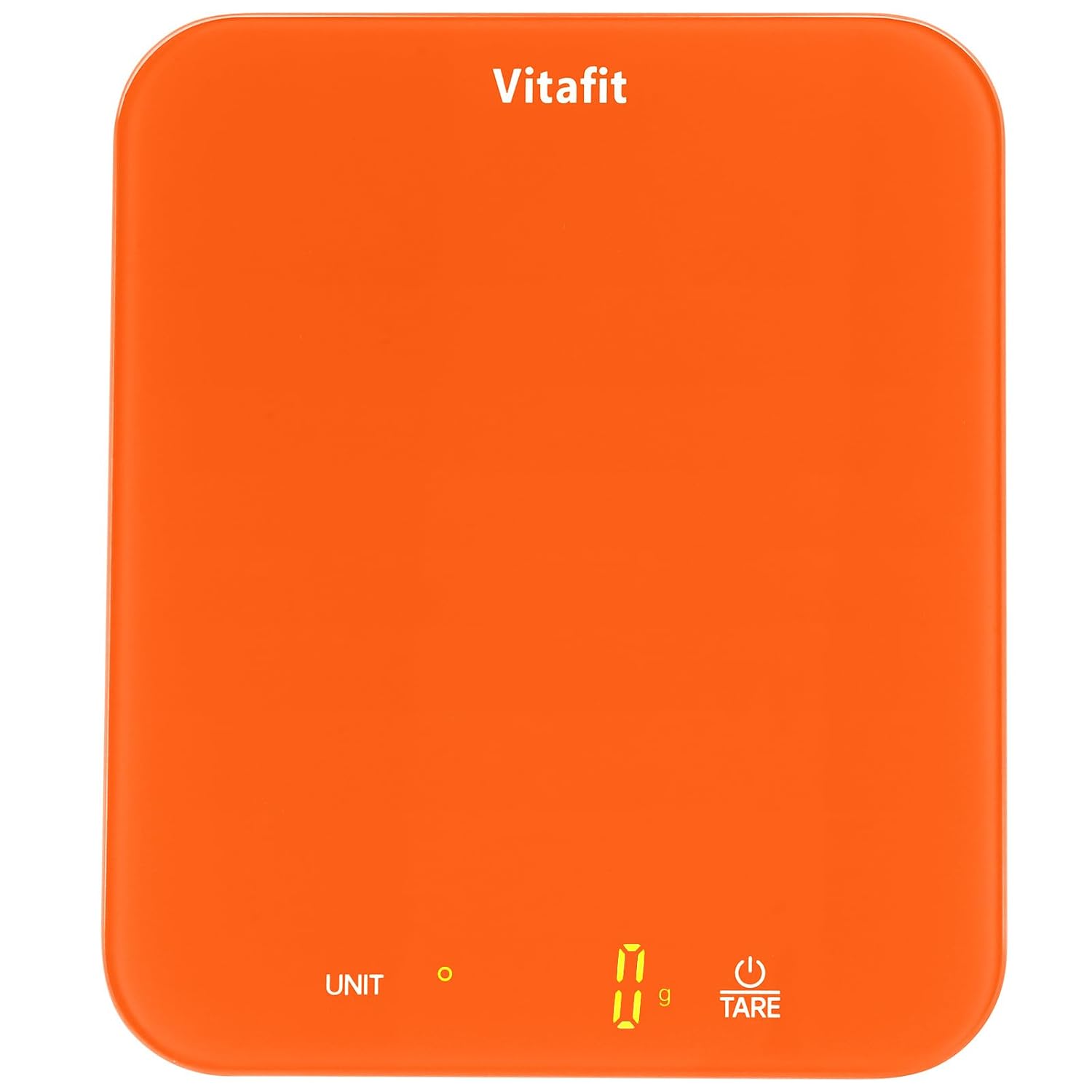 Vitafit 15kg Balance de Cuisine, Haute Précision Assurée par Usine Professionnelle DEPUIS 2001, 6 Unités et Fonction Tare, Balance de Alimentaire pour Cuisine et Pâtisserie, 3*AAA,Orange Rafraîchiss