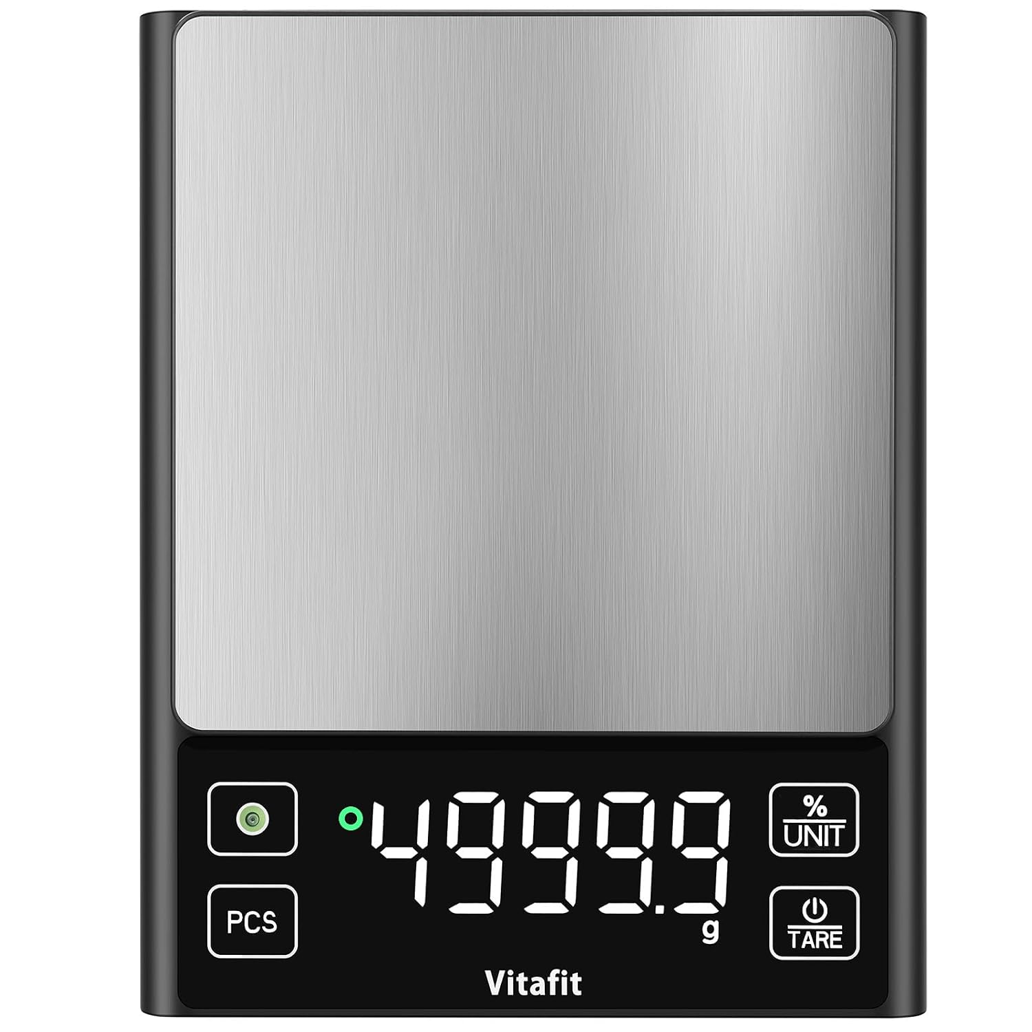 Vitafit 5kg Balance de Cuisine Haute Précision 0.1g, Très Grand LED, LFGB