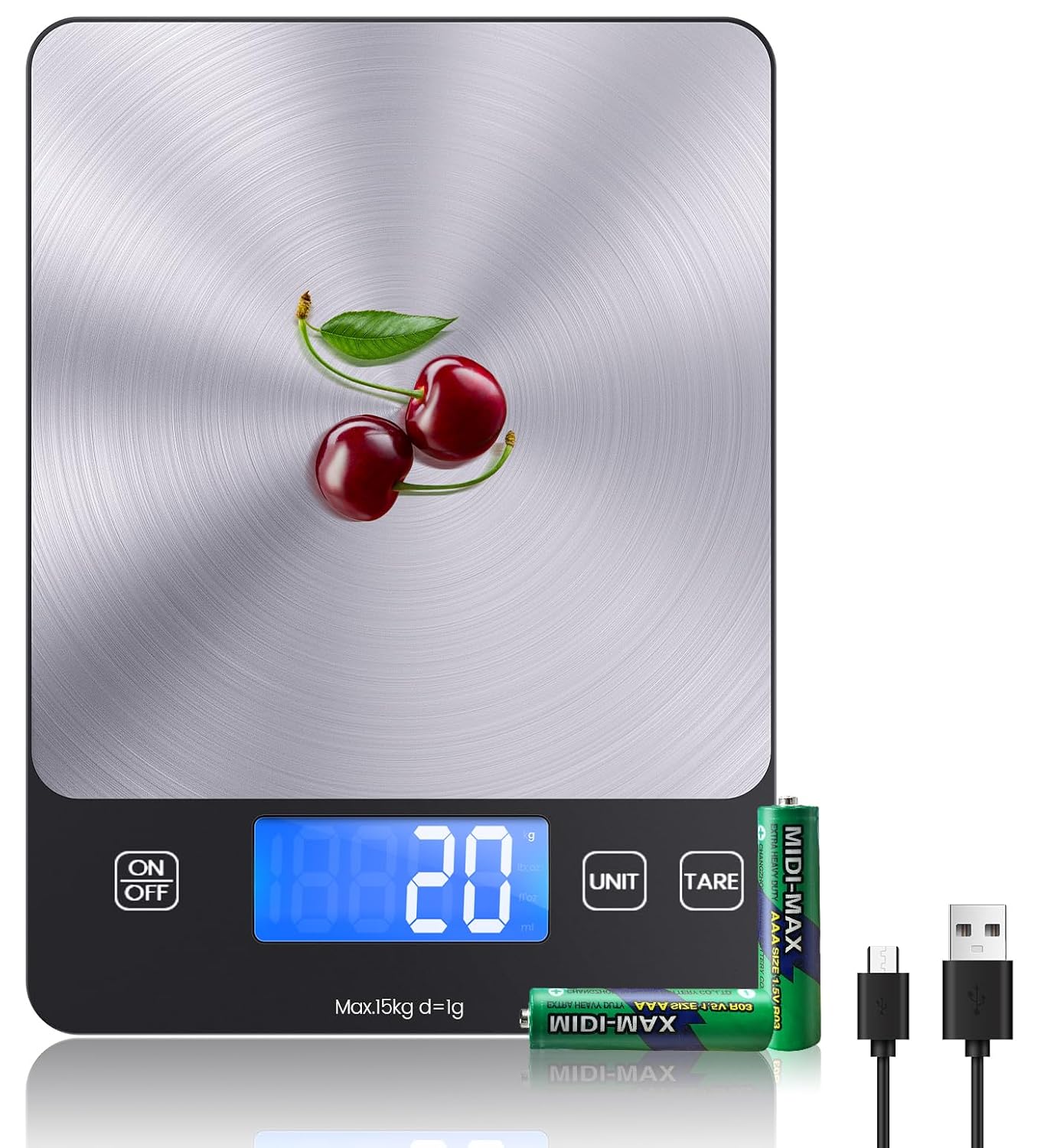 Balance électronique à recharge USB-C Balance de cuisine numérique