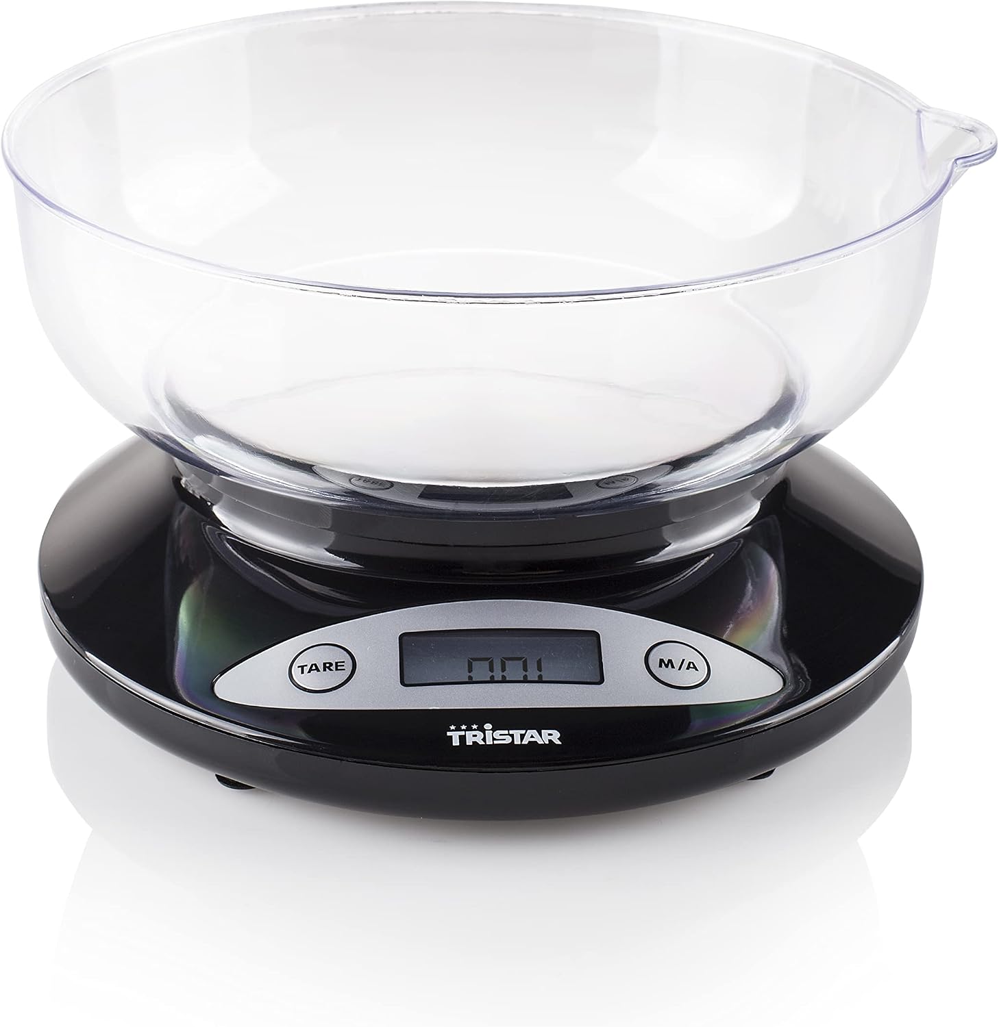 Tristar Balance de cuisine numérique, 2 kg, Précision 1 g, Bol Inclus